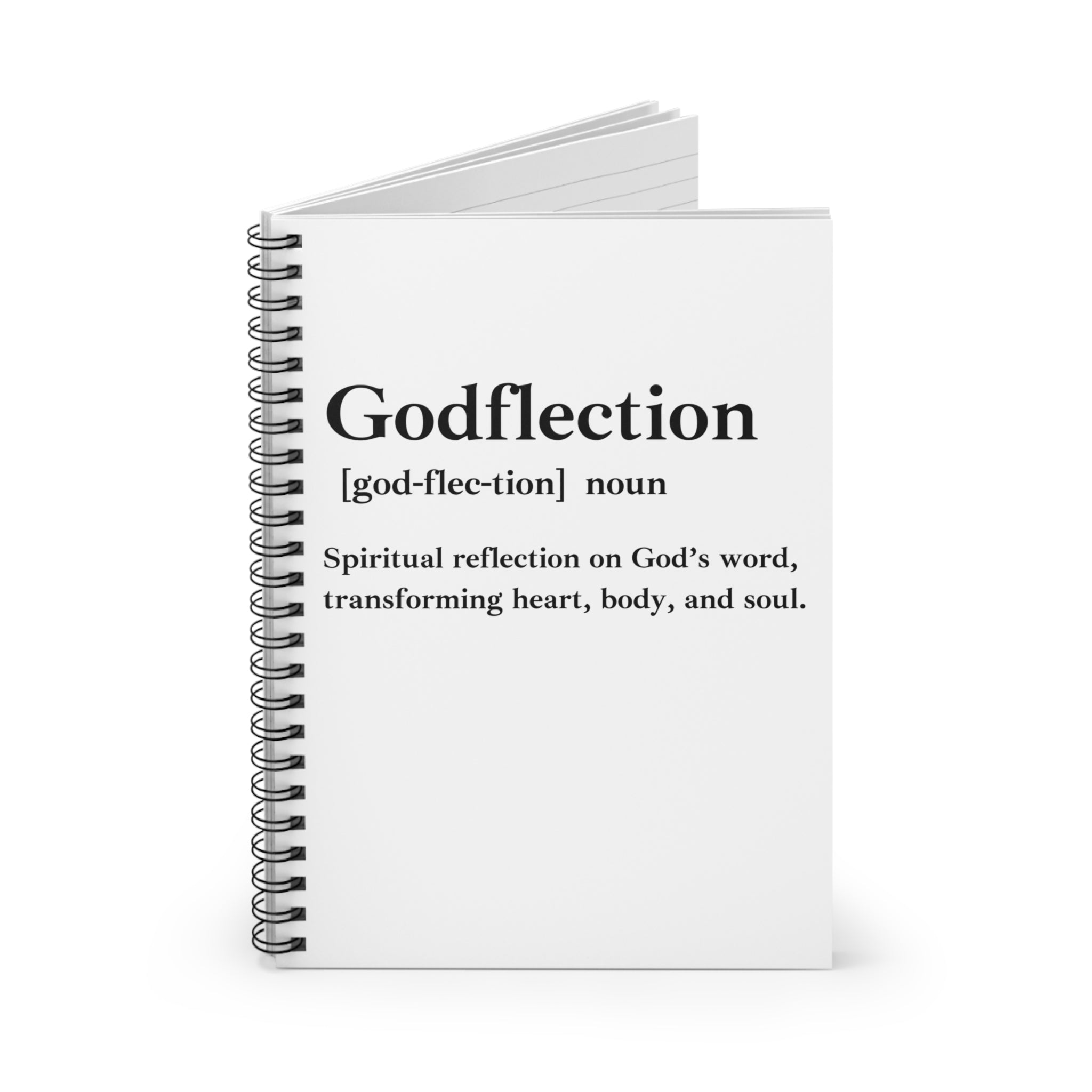 Godflection Spiral Notebook - 118 Page Ruled Line Notebook for Everyday Use