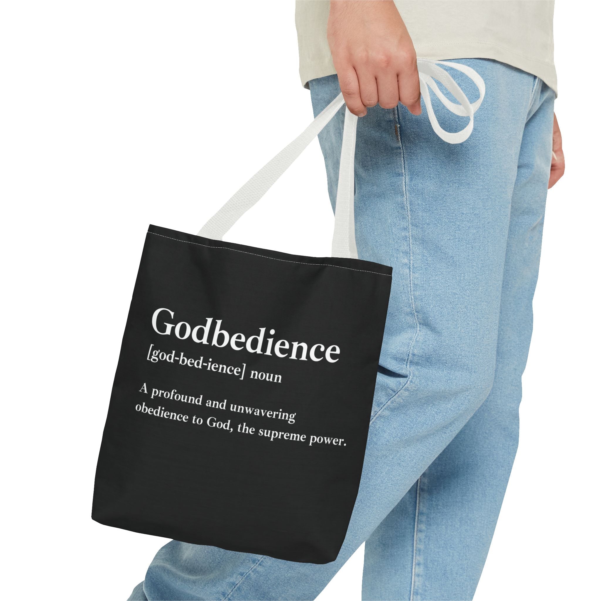 Godbedience Tote Bag - Custom Printed Stylish and Functional Tote