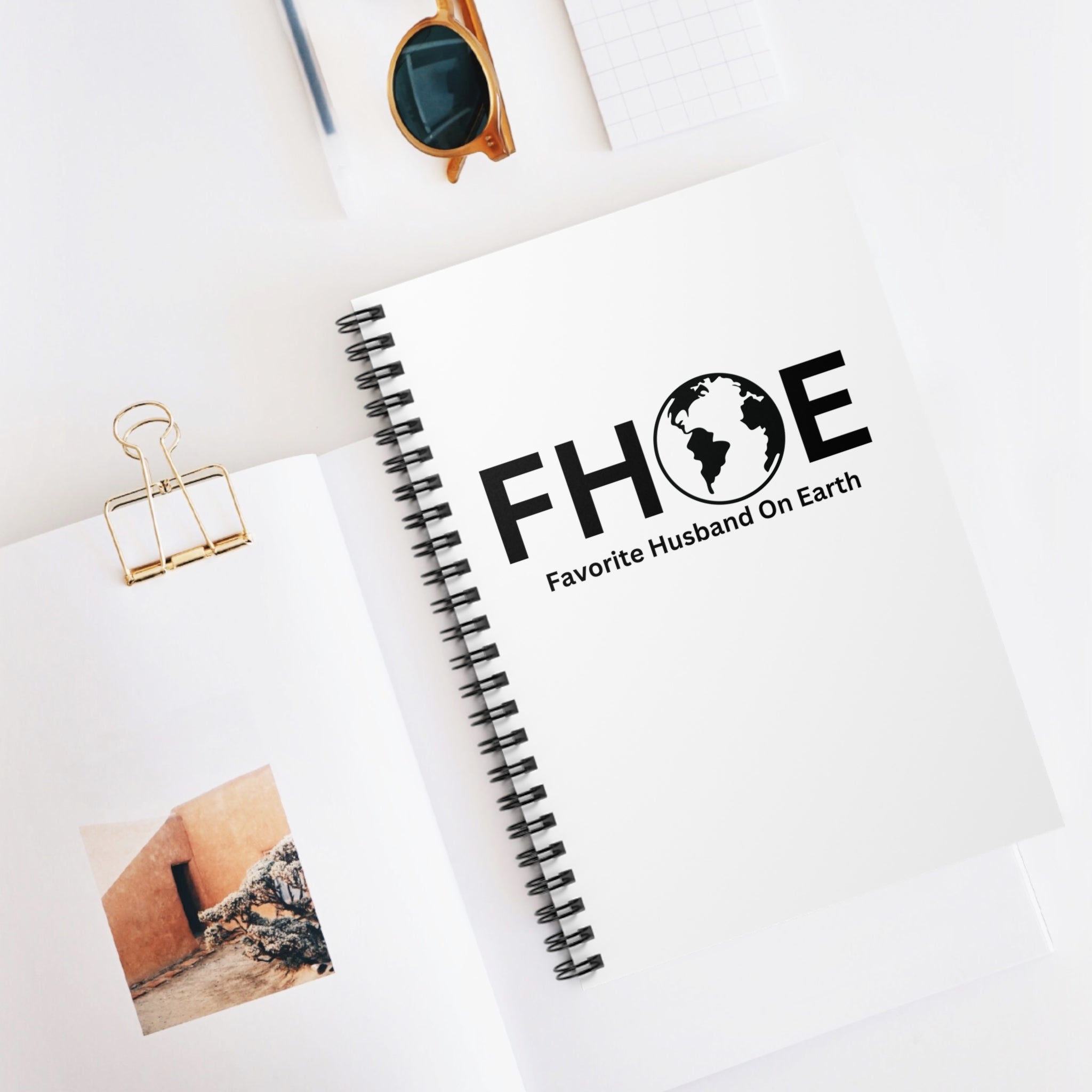 Favorite Husband On Earth (FHOE)  Spiral Notebook - 118 Page Ruled Line Notebook for Everyday Use