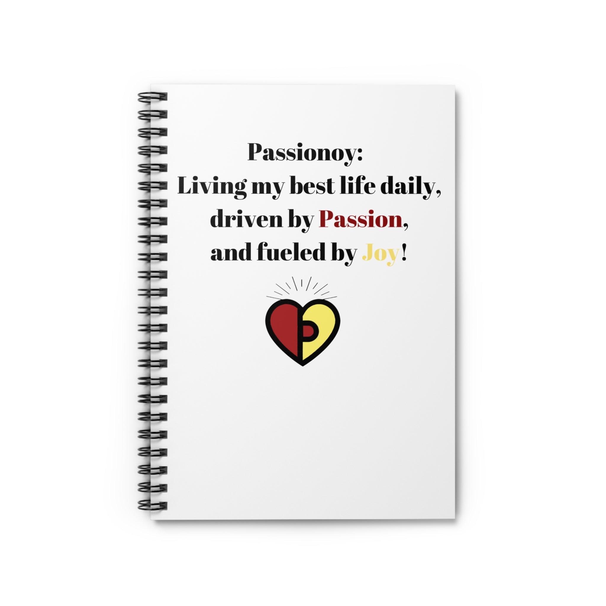 Passionoy Statement Spiral Notebook - 118 Page Ruled Line Notebook for Everyday Use