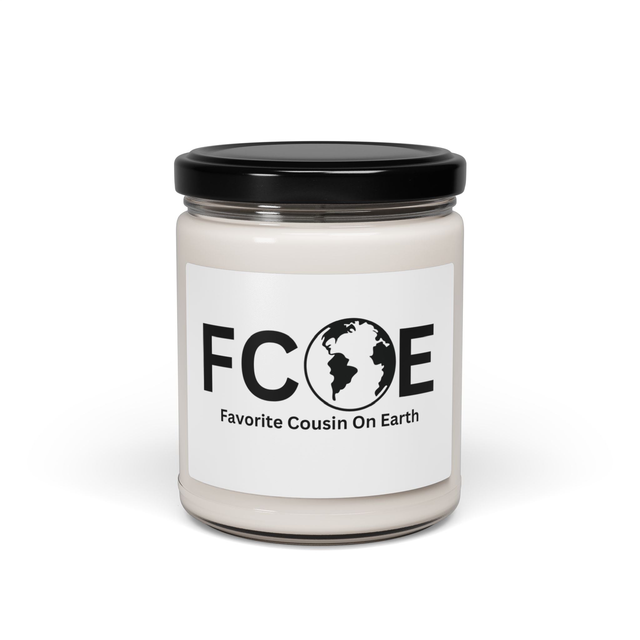 Favorite Cousin On Earth (FCOE) Scented Soy Candle - 9oz Natural Wax Candle with Custom Label