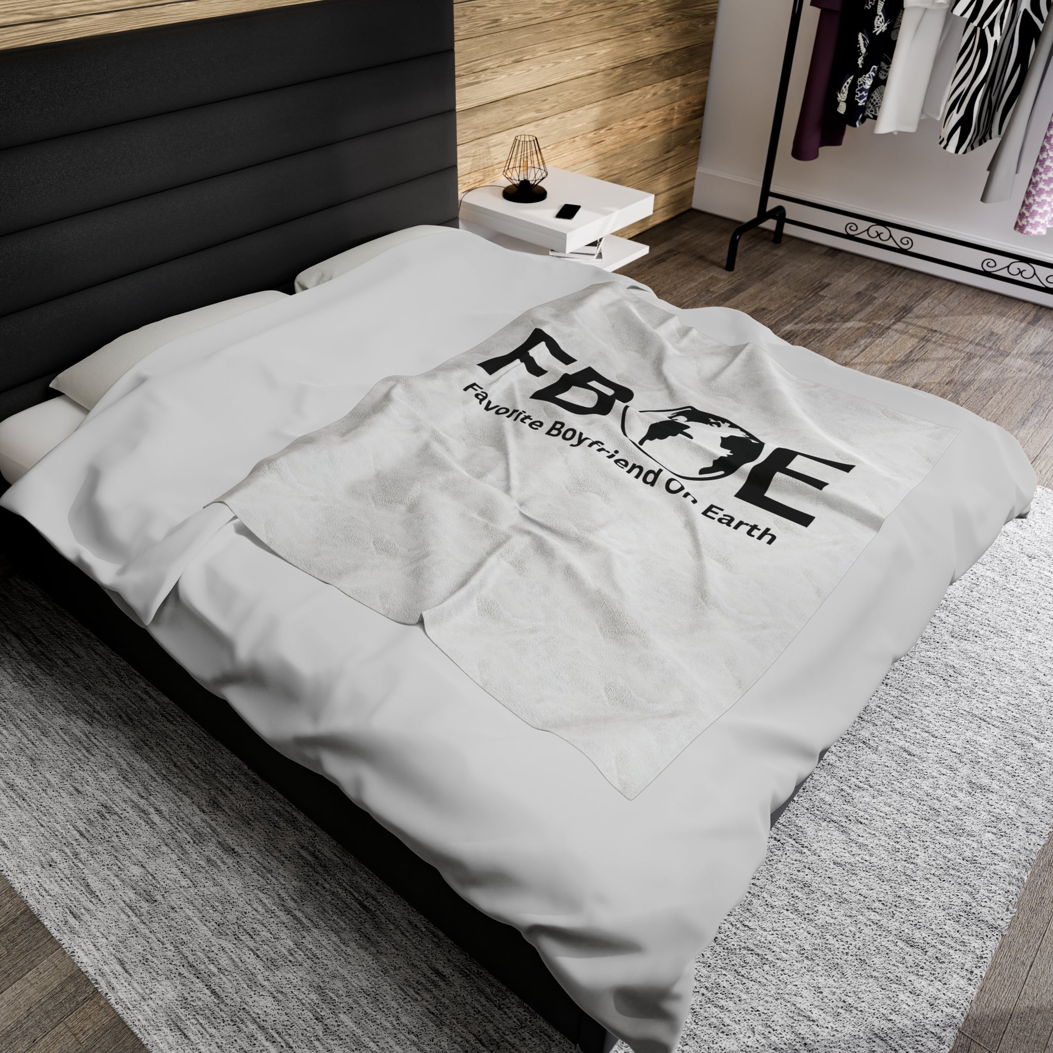 Favorite Boyfriend on Earth Velveteen Plush Blanket