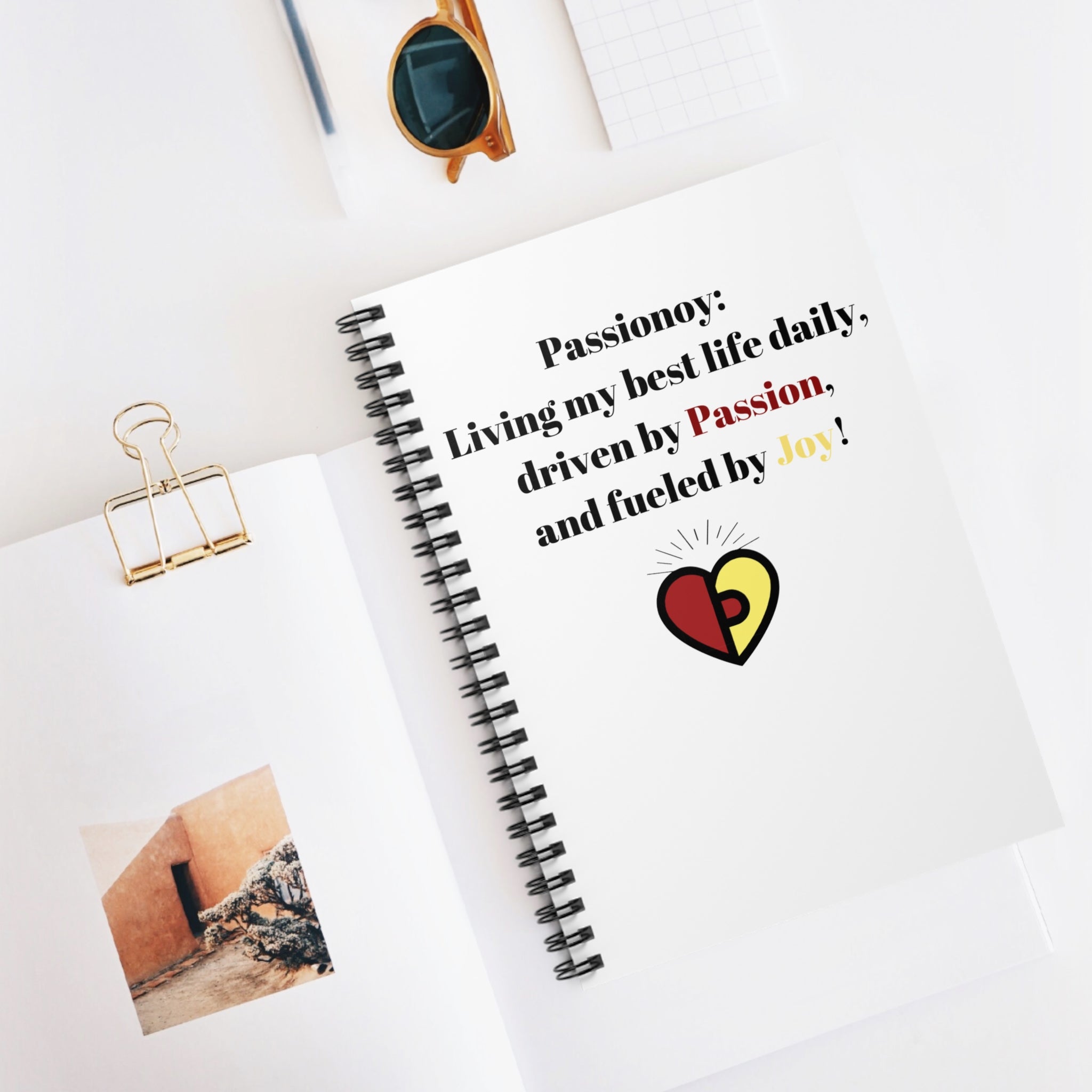 Passionoy Statement Spiral Notebook - 118 Page Ruled Line Notebook for Everyday Use