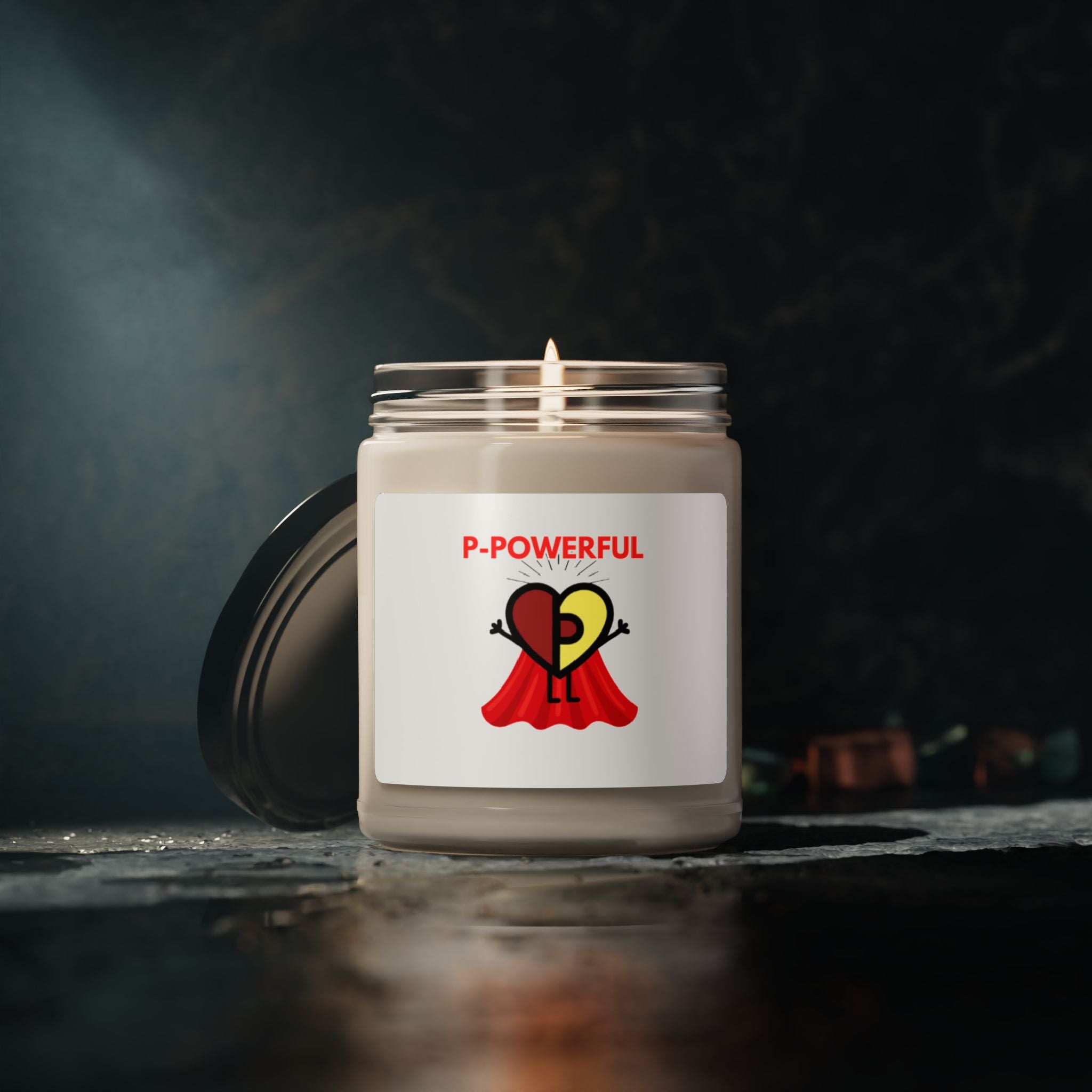 PJ Powerful Passionoy Mascot Scented Soy Candle - 9oz Natural Wax Candle with Custom Label