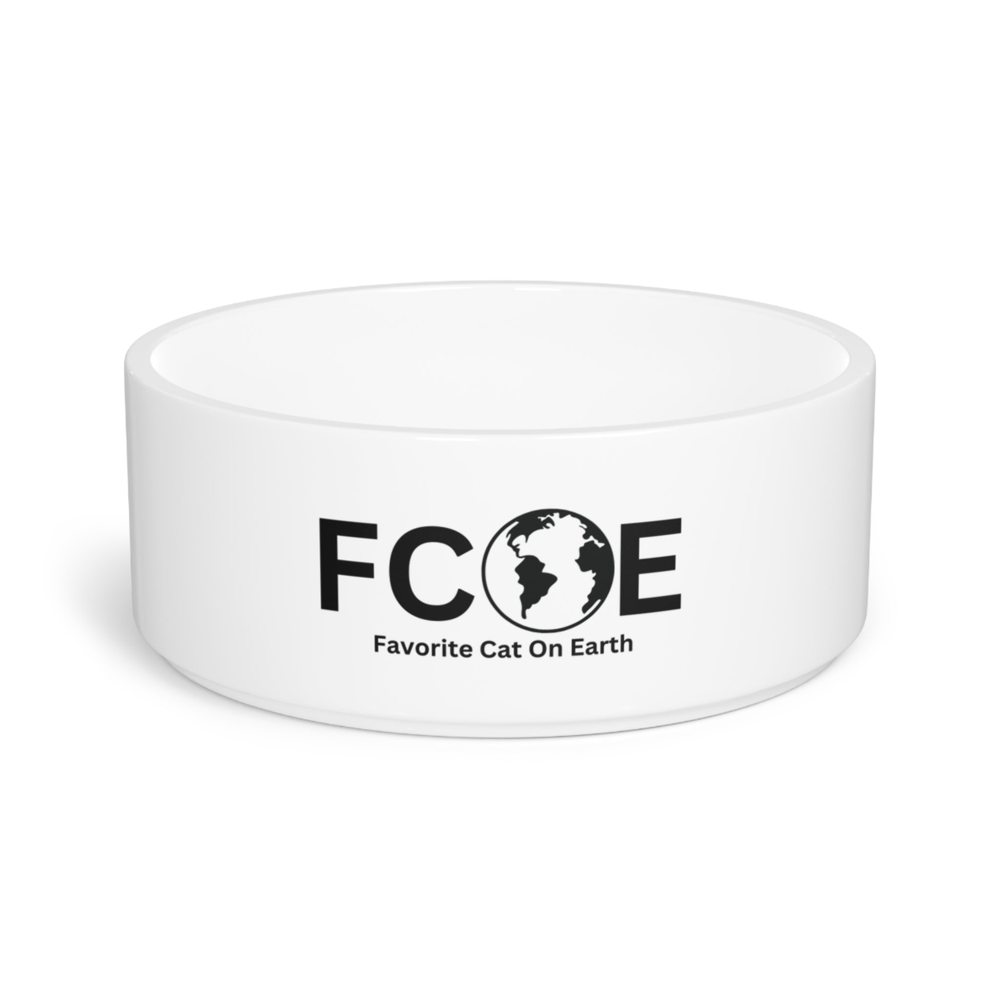 Favorite Cat On Earth (FCOE) - White Ceramic Custom Pet Bowl