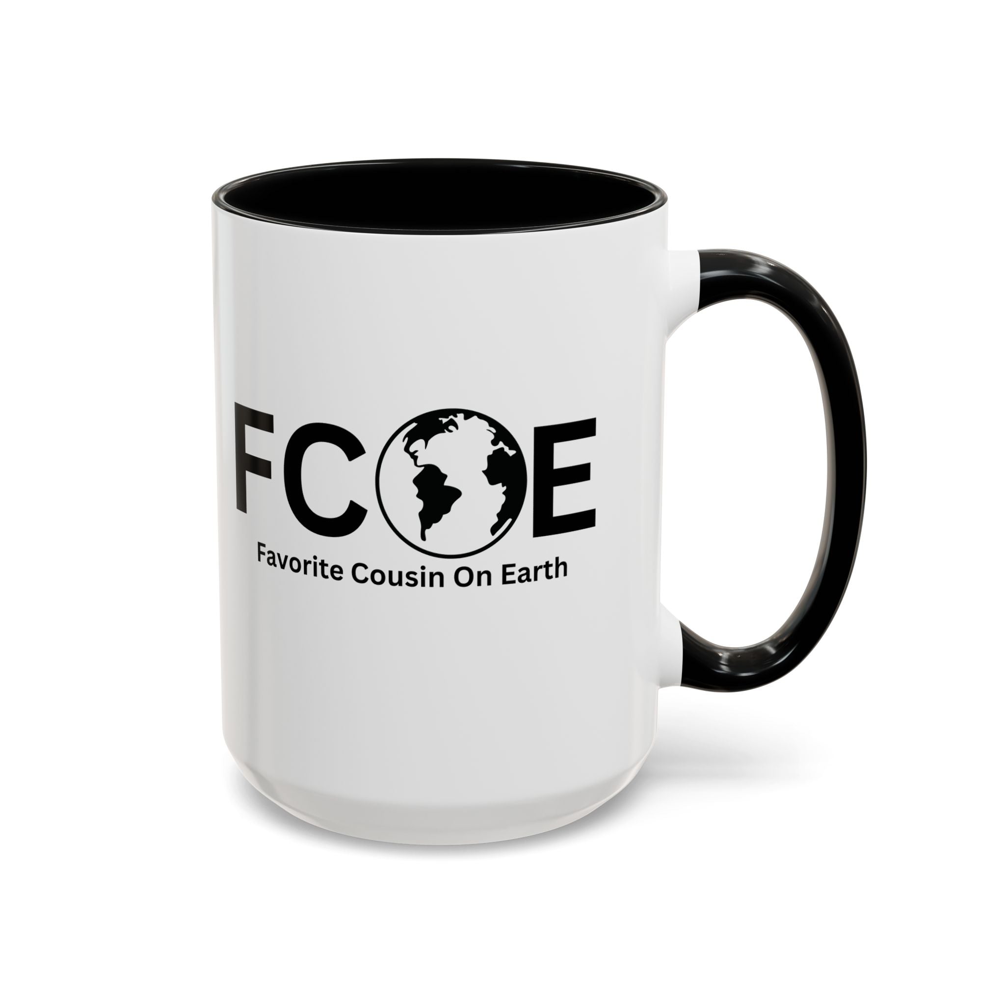 Favorite Cousin On Earth (FCOE) Accent Coffee Mug (11oz, 15oz)