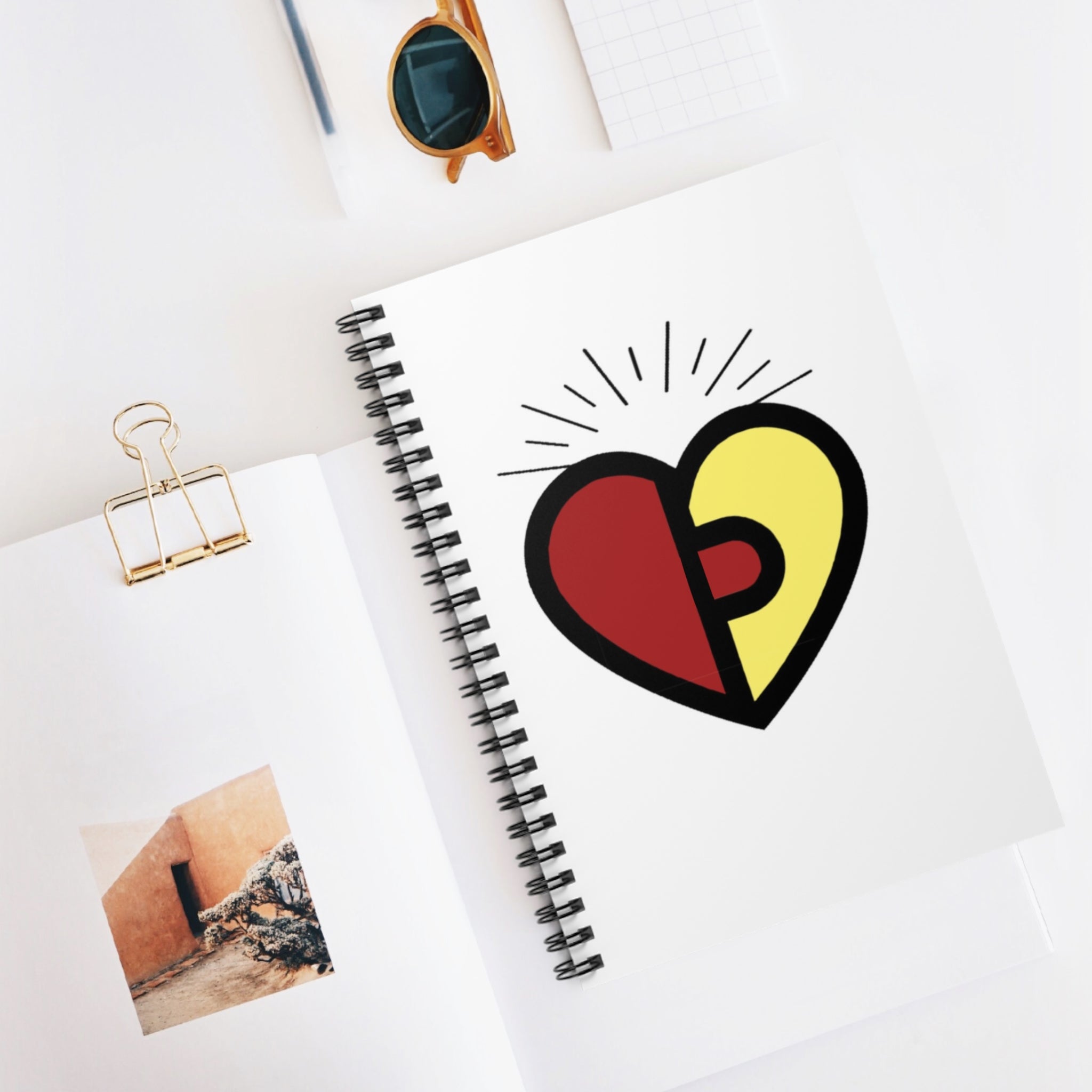 Passionoy Logo Spiral Notebook - 118 Page Ruled Line Notebook for Everyday Use