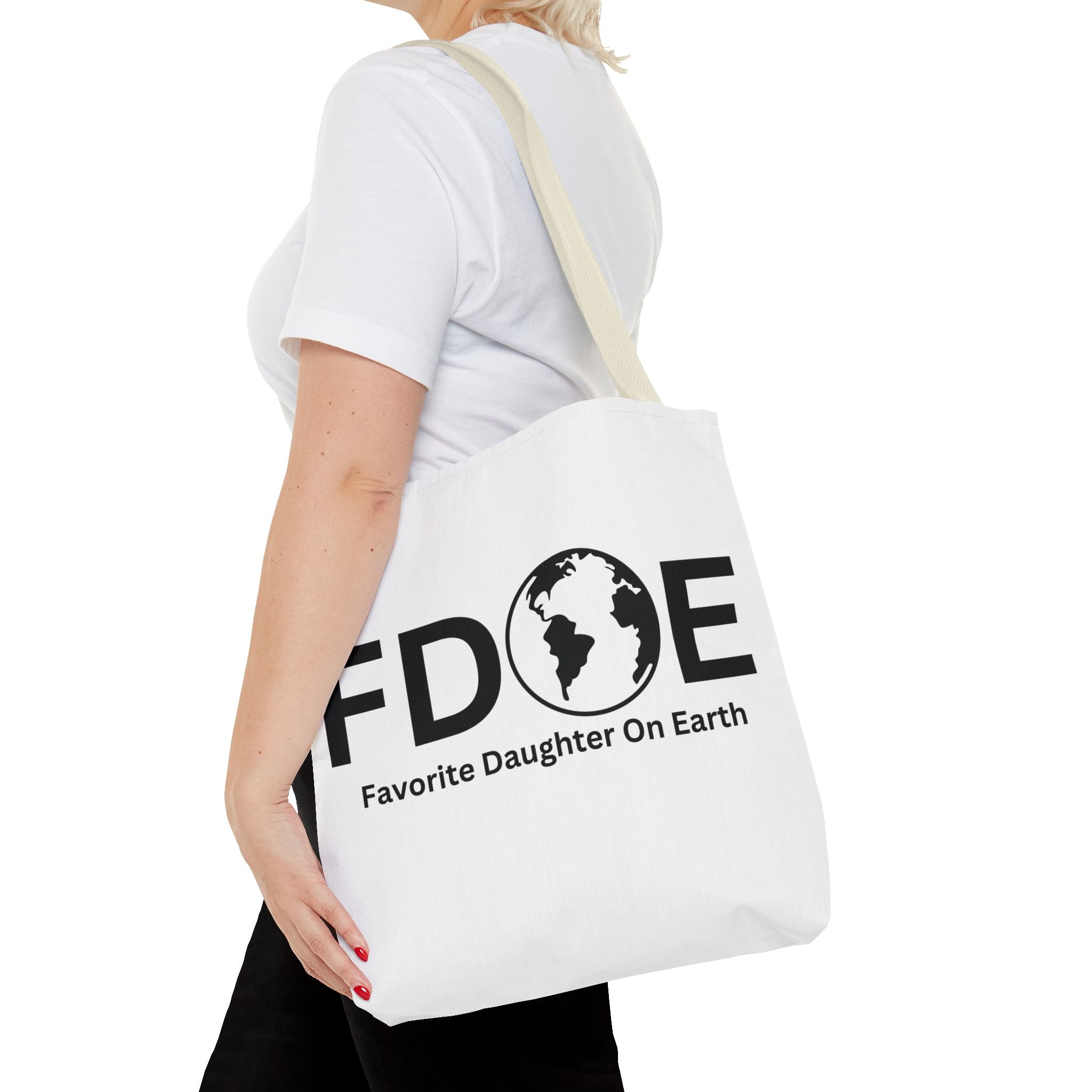 Favorite Daughter On Earth (FDOE) Tote Bag - Custom Printed Stylish and Functional Tote