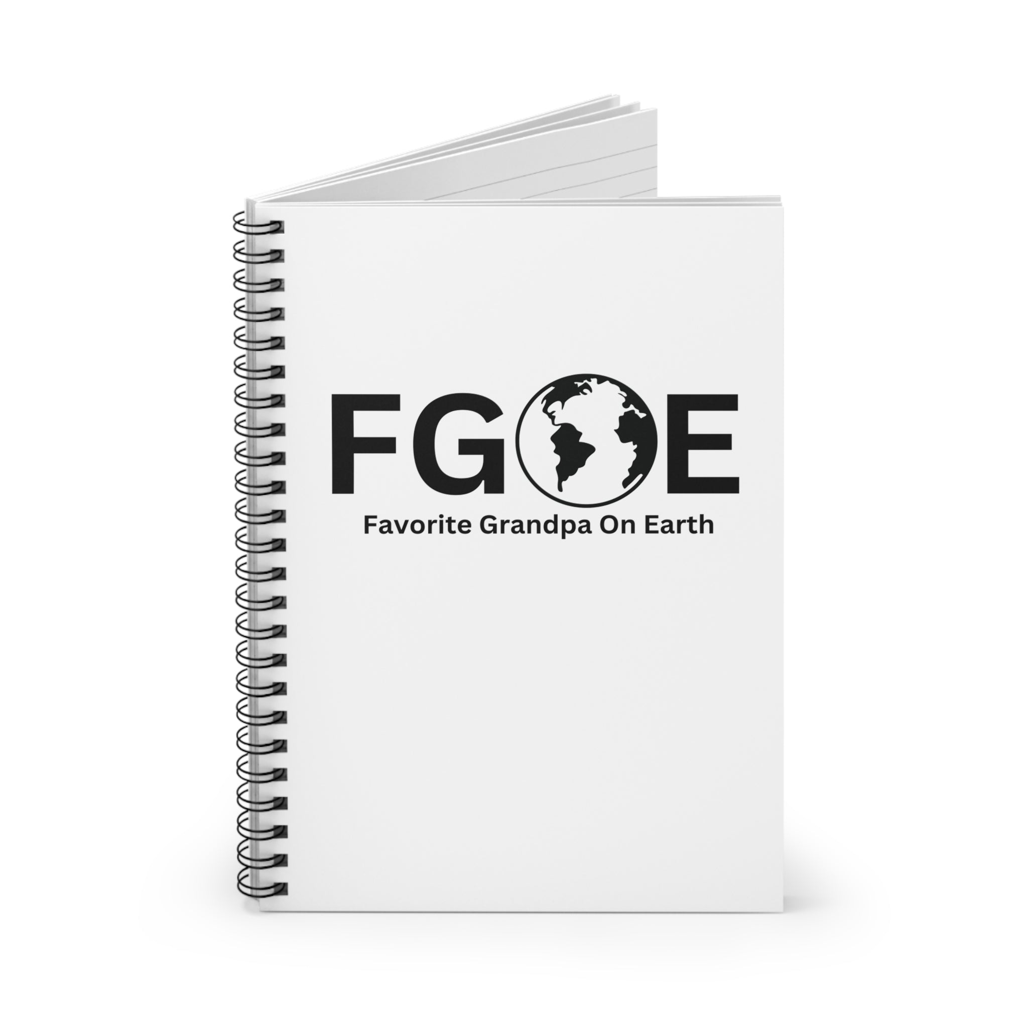 Favorite Grandpa On Earth (FGOE) Spiral Notebook - 118 Page Ruled Line Notebook for Everyday Use