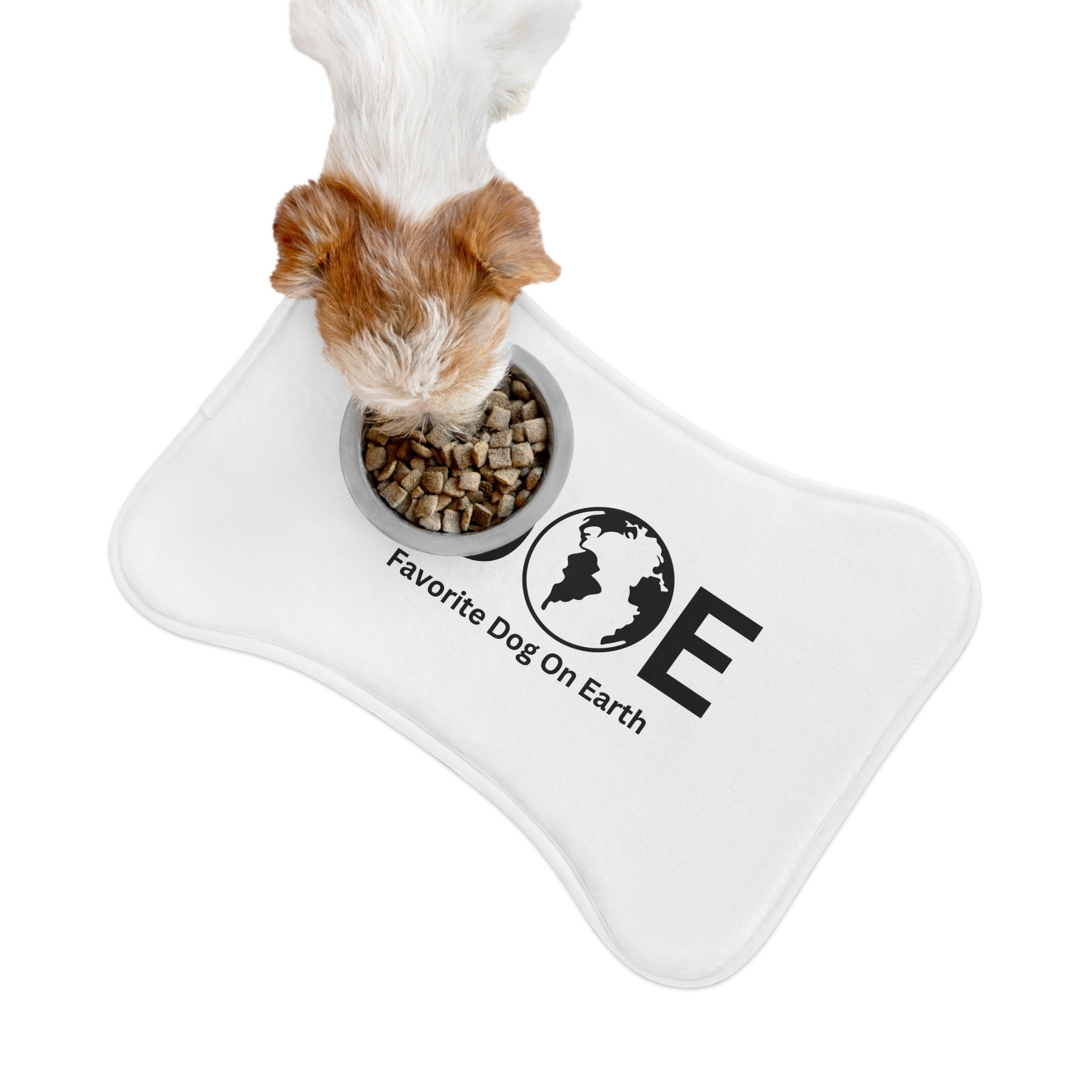 Favorite Dog On Earth (FDOE) - Bone-Shaped Personalized Pet Feeding Mat