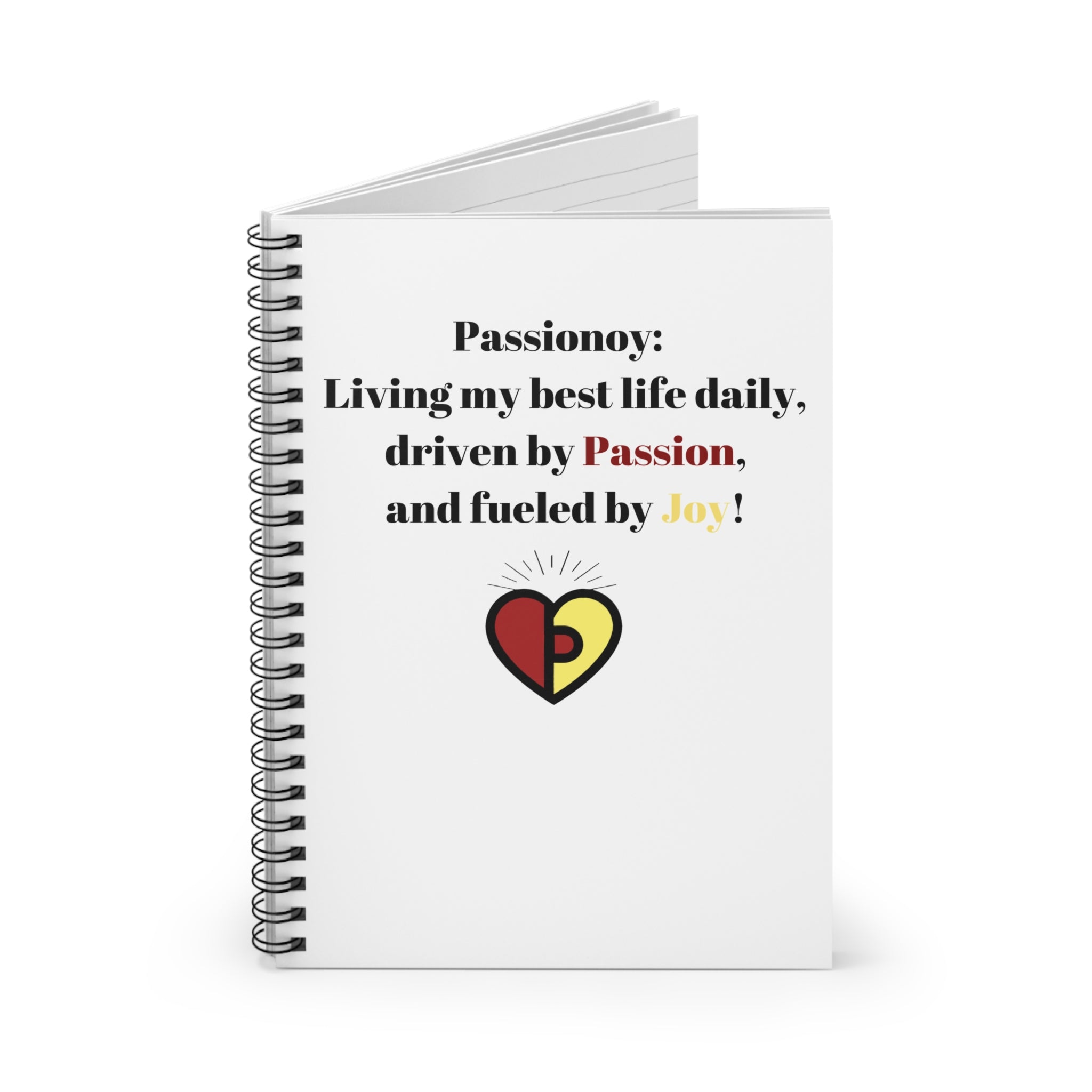 Passionoy Statement Spiral Notebook - 118 Page Ruled Line Notebook for Everyday Use