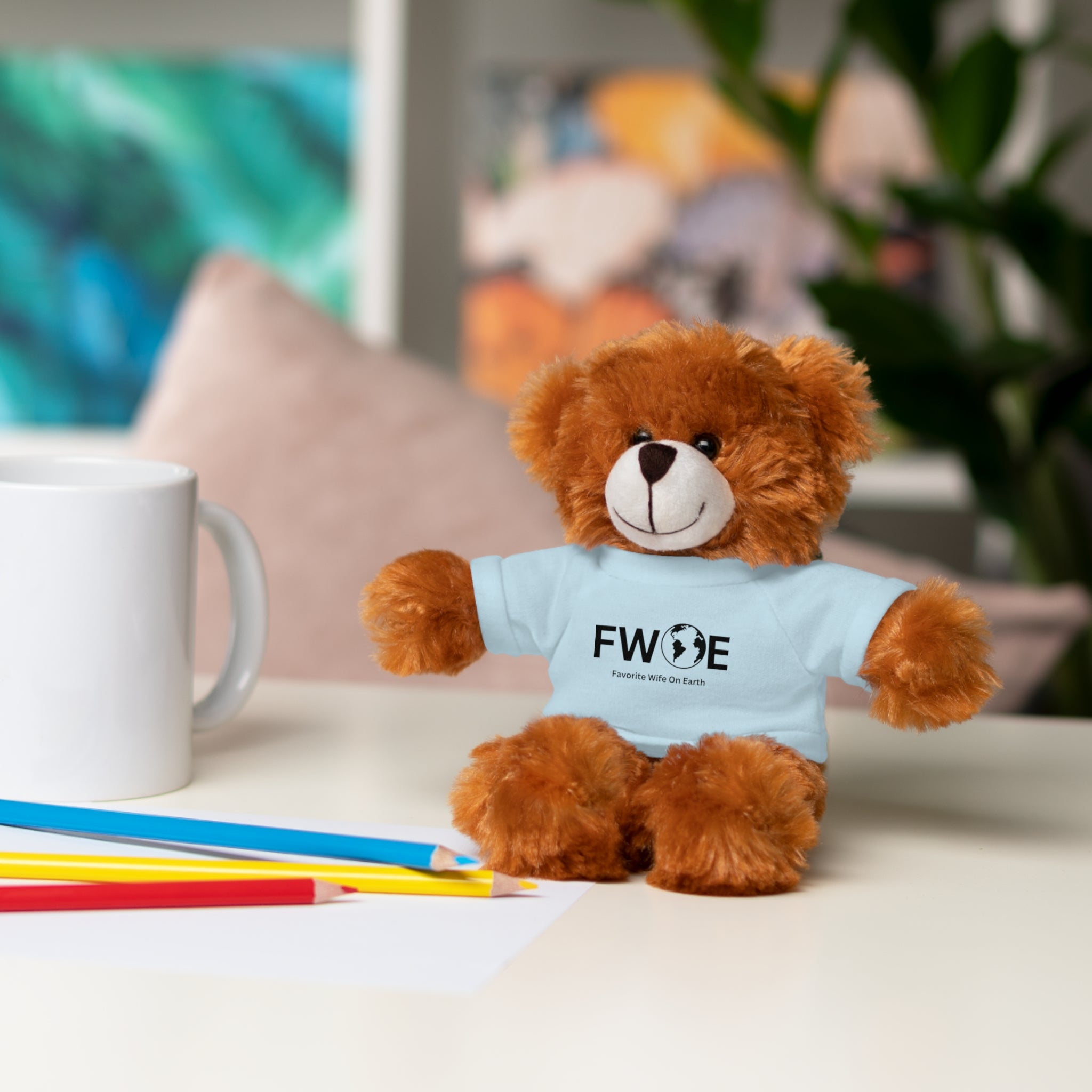 Stuffed Animal Gift – Favorite Wife on Earth (FWOE) – Customizable T-Shirt & Animal