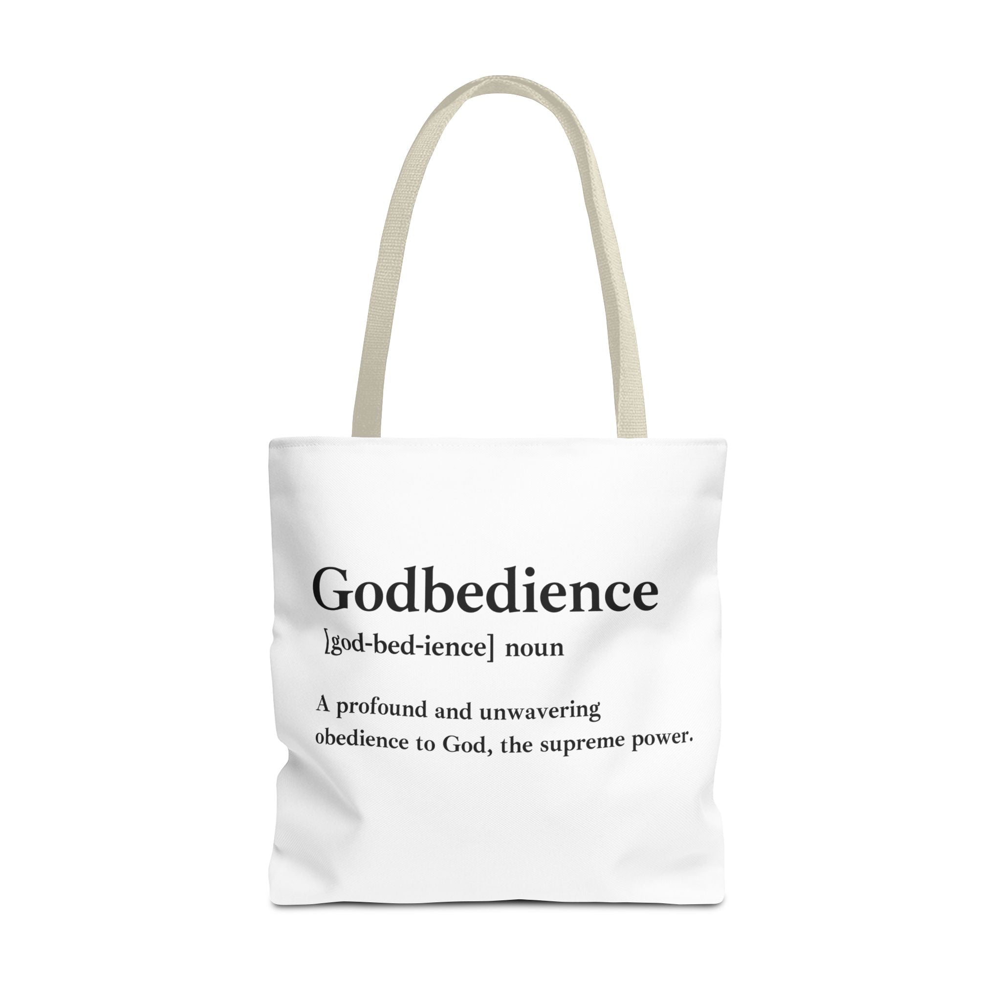 Godbedience Tote Bag - Custom Printed Stylish and Functional Tote