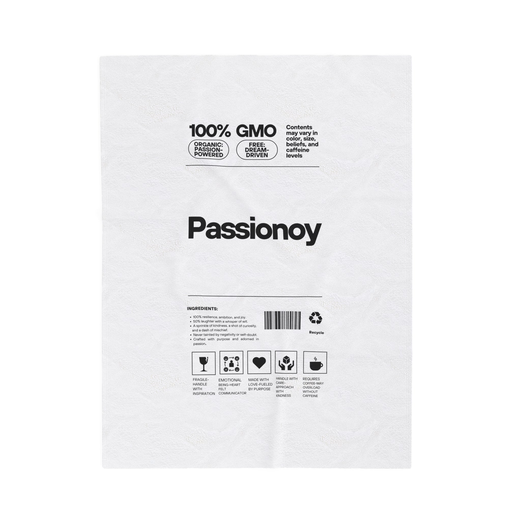 Passionoy Label Velveteen Plush Blanket - Customizable Soft Blanket for Cozy Comfort