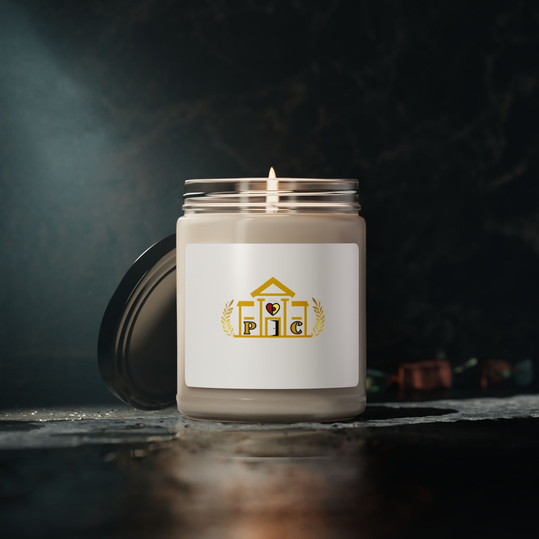 Passionoy Clubhouse Logo Scented Soy Candle - 9oz Aromatic Candle in Custom Glass Jar