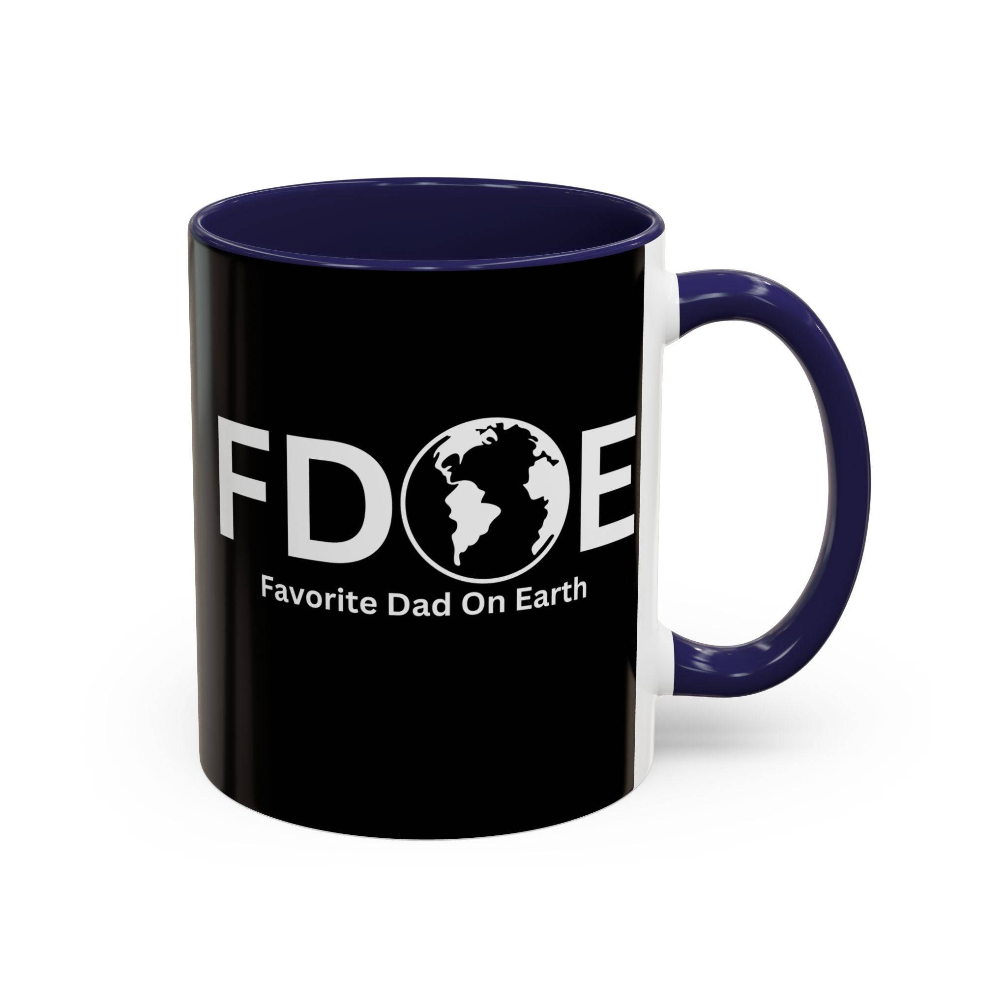 Favorite Dad On Earth (FDOE) Accent Coffee Mug (11oz, 15oz)