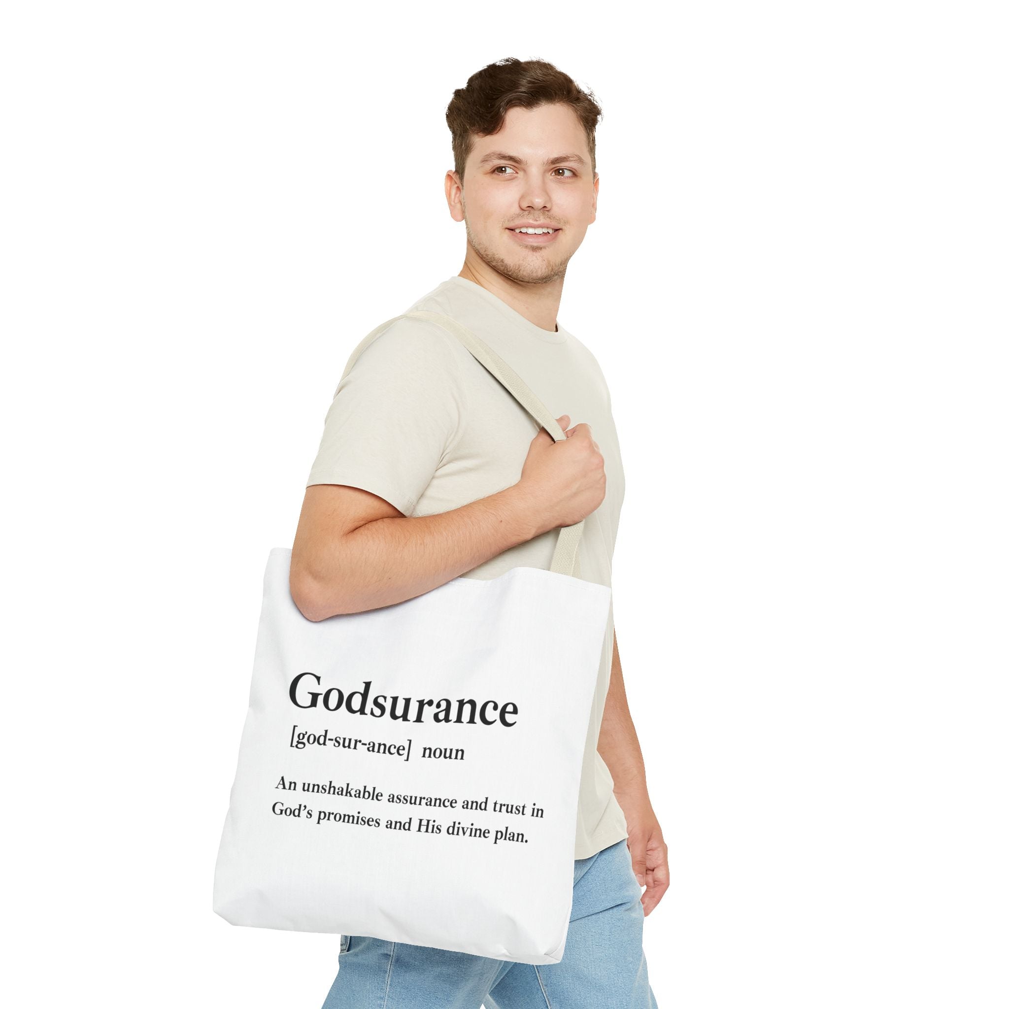 Godsurance Tote Bag - Custom Printed Stylish and Functional Tote