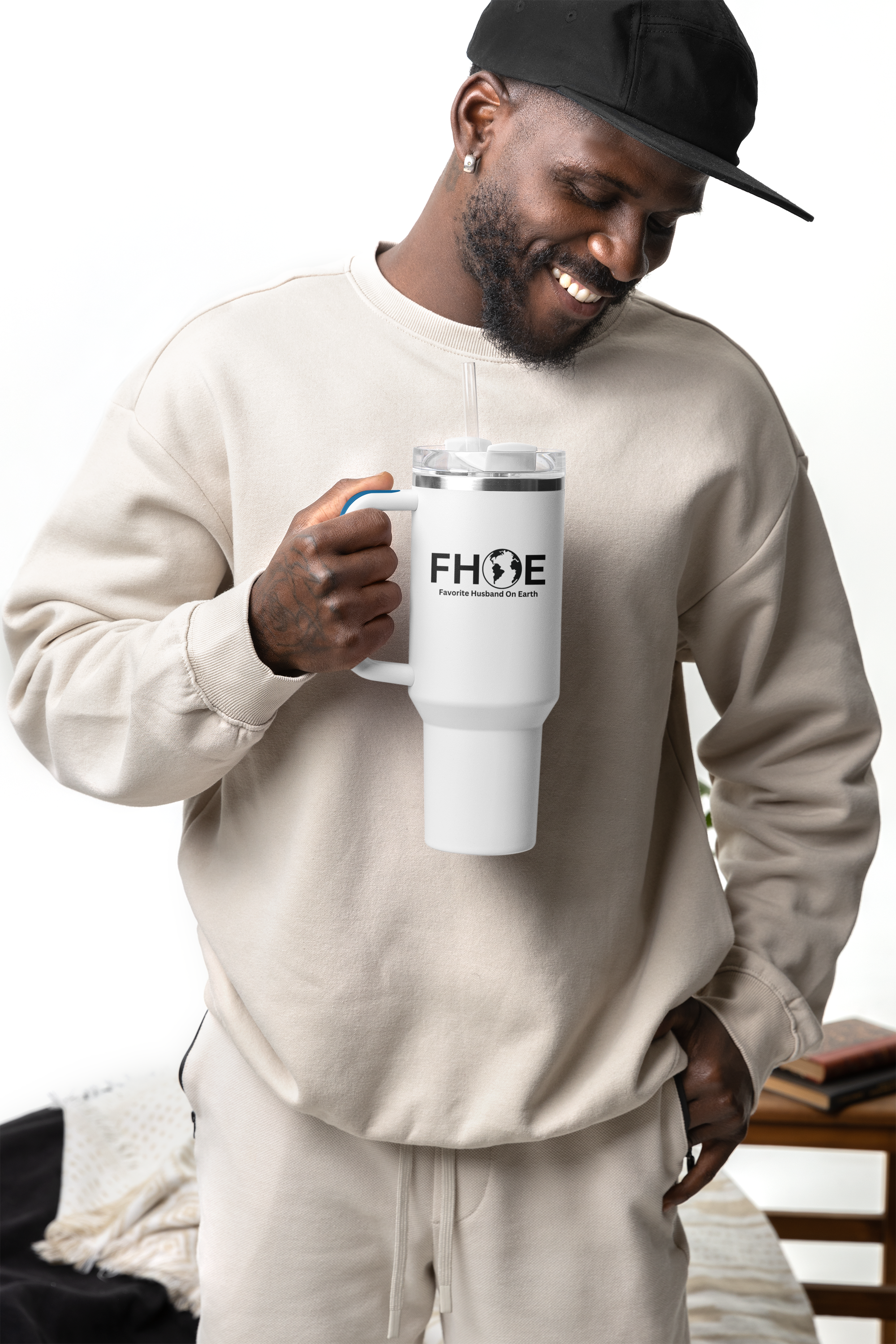 Favorite Husband on Earth (FHOE) Insulated Travel Mug, 40oz