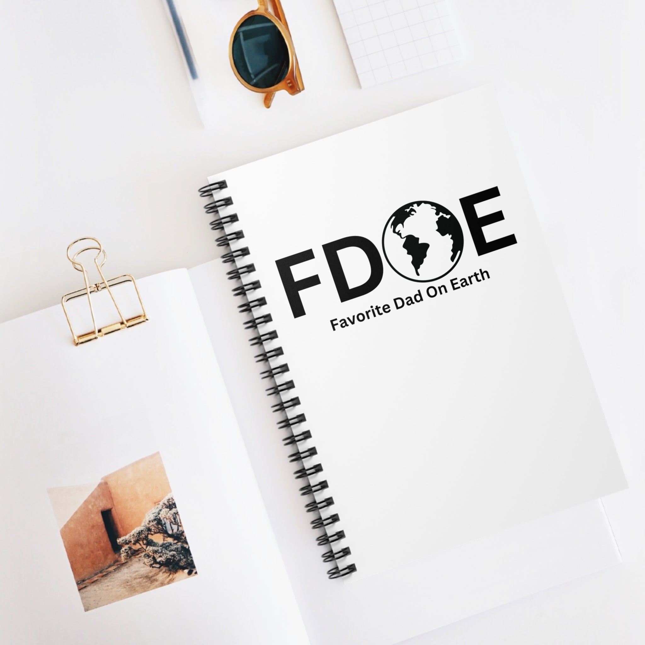 Favorite Dad On Earth (FDOE) Spiral Notebook Spiral Notebook - 118 Page Ruled Line Notebook for Everyday Use