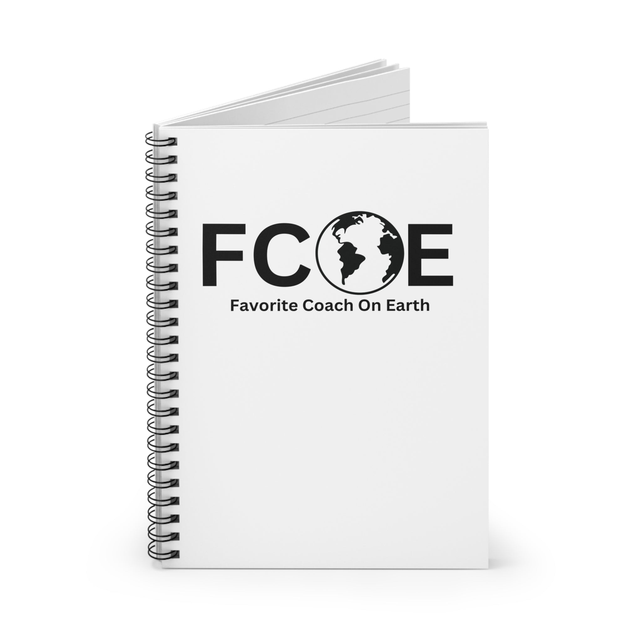 Favorite Coach On Earth (FCOE) Spiral Notebook - 118 Page Ruled Line Notebook for Everyday Use