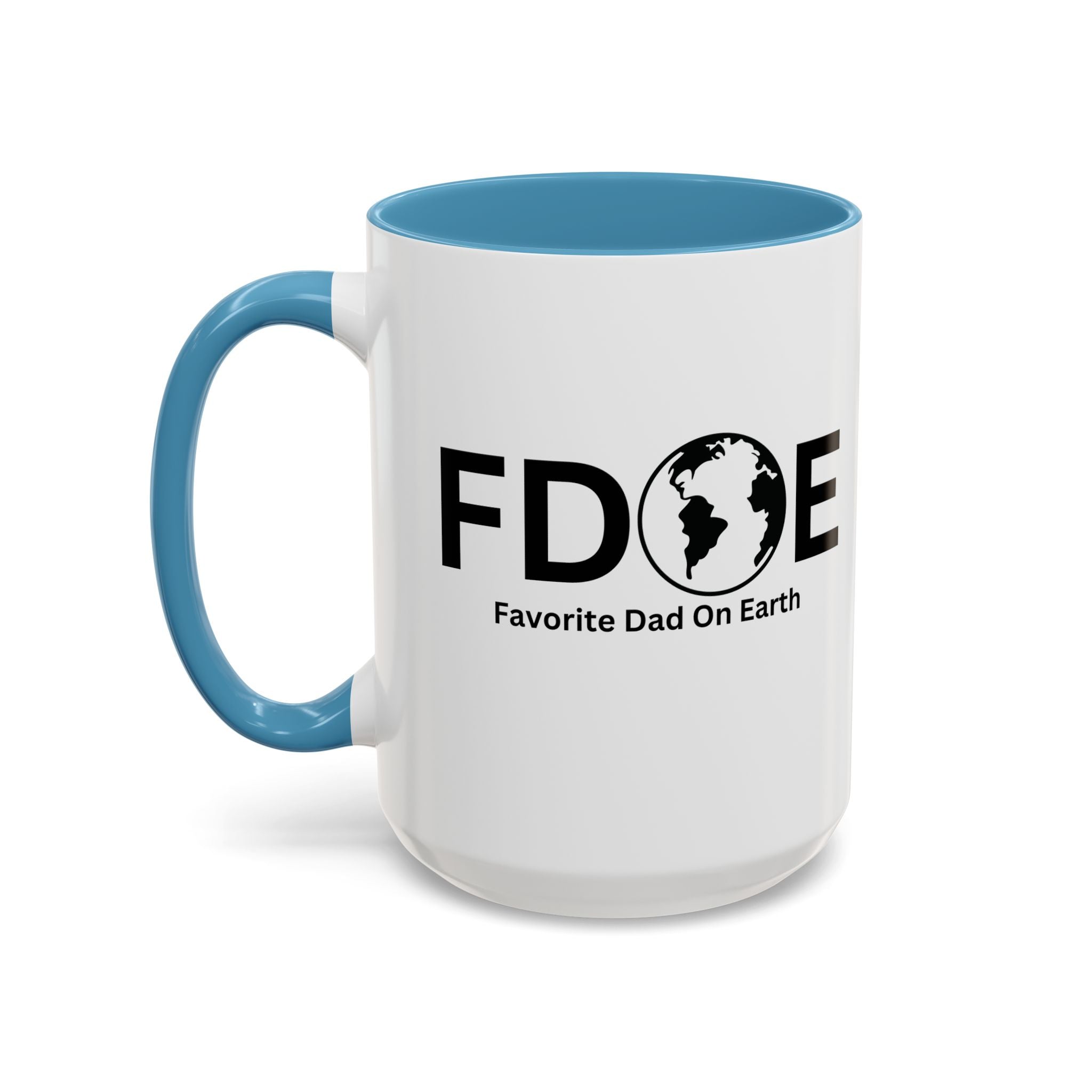 Favorite Dad On Earth (FDOE) Accent Coffee Mug (11oz, 15oz)