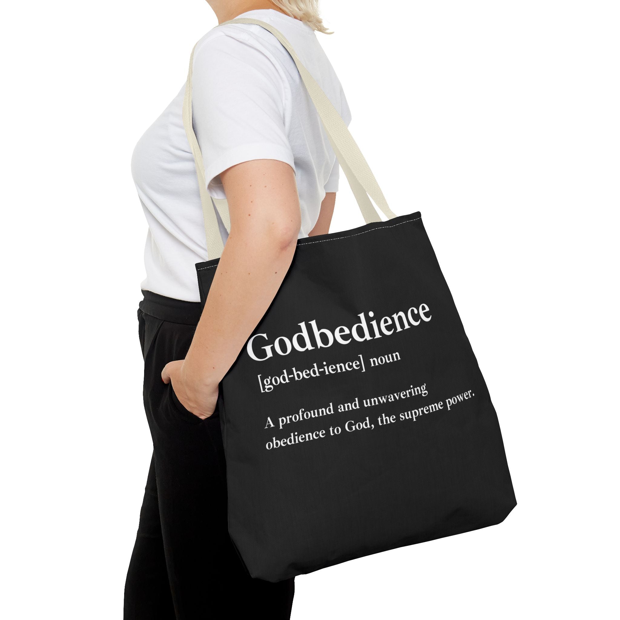 Godbedience Tote Bag - Custom Printed Stylish and Functional Tote