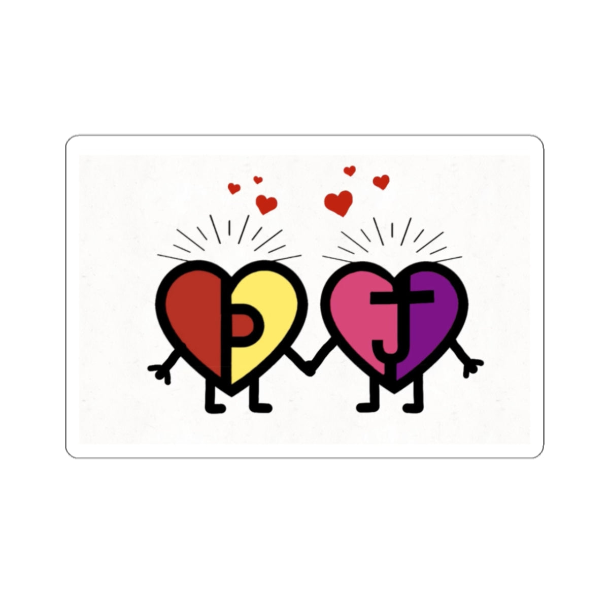 PJ & Joy Passionoy Mascots Kiss-Cut Stickers - Custom Vinyl Stickers for Creative Decor