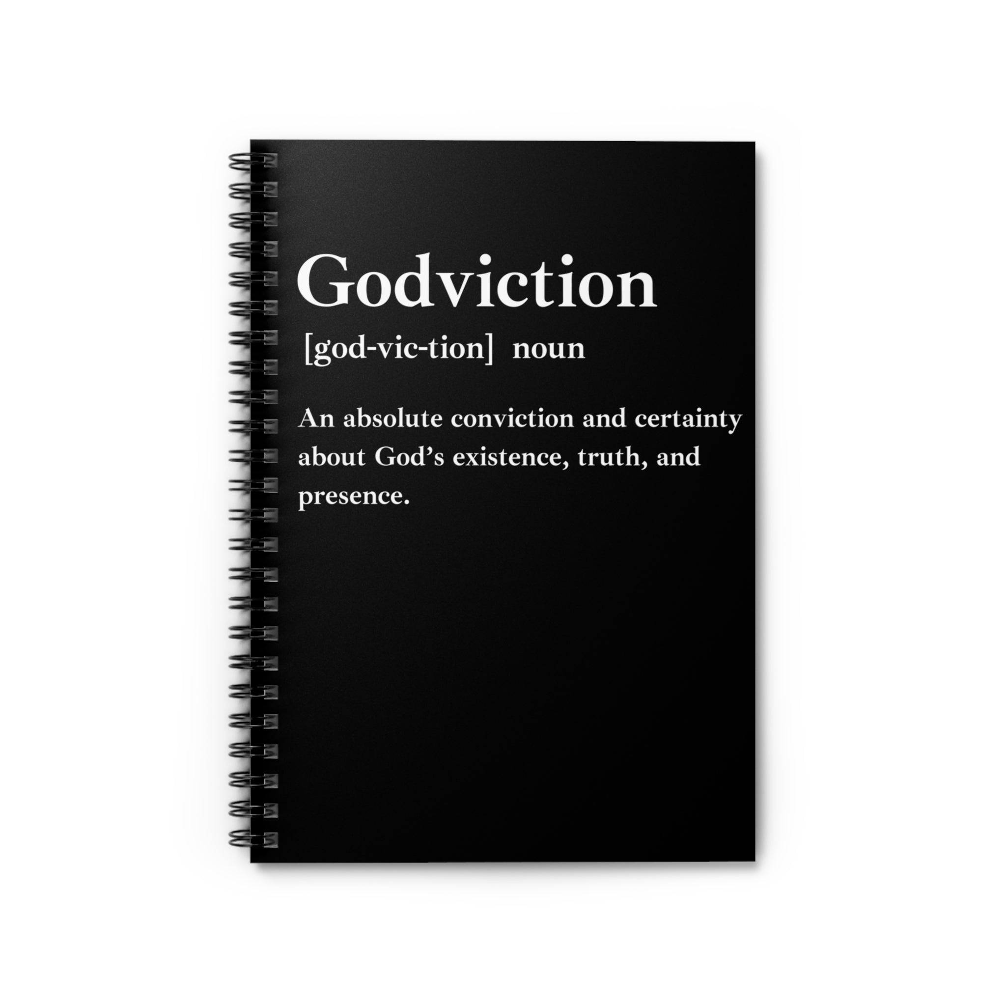 Godviction Spiral Notebook - 118 Page Ruled Line Notebook for Everyday Use