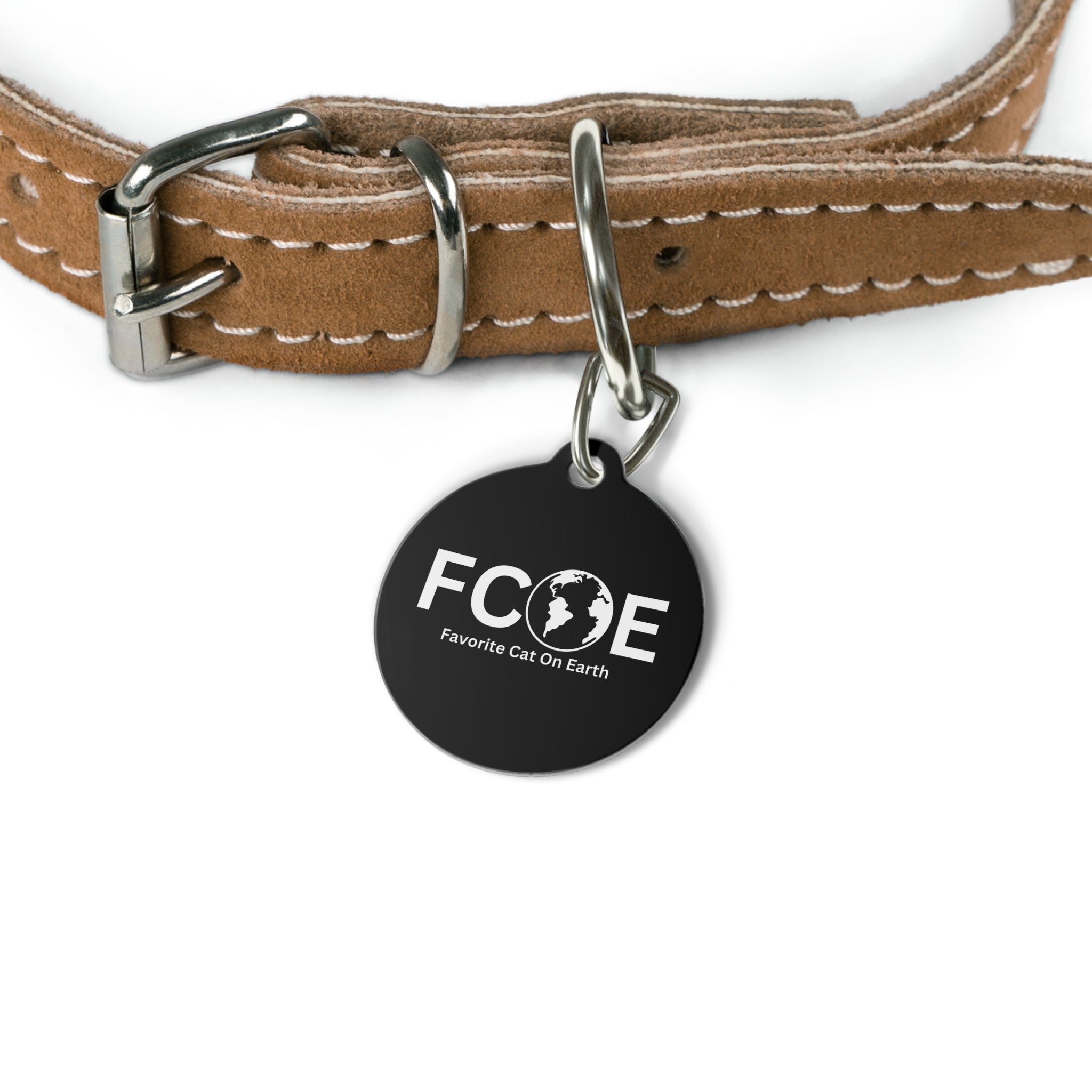 Favorite Cat On Earth (FCOE) - Black Personalized Pet Tag