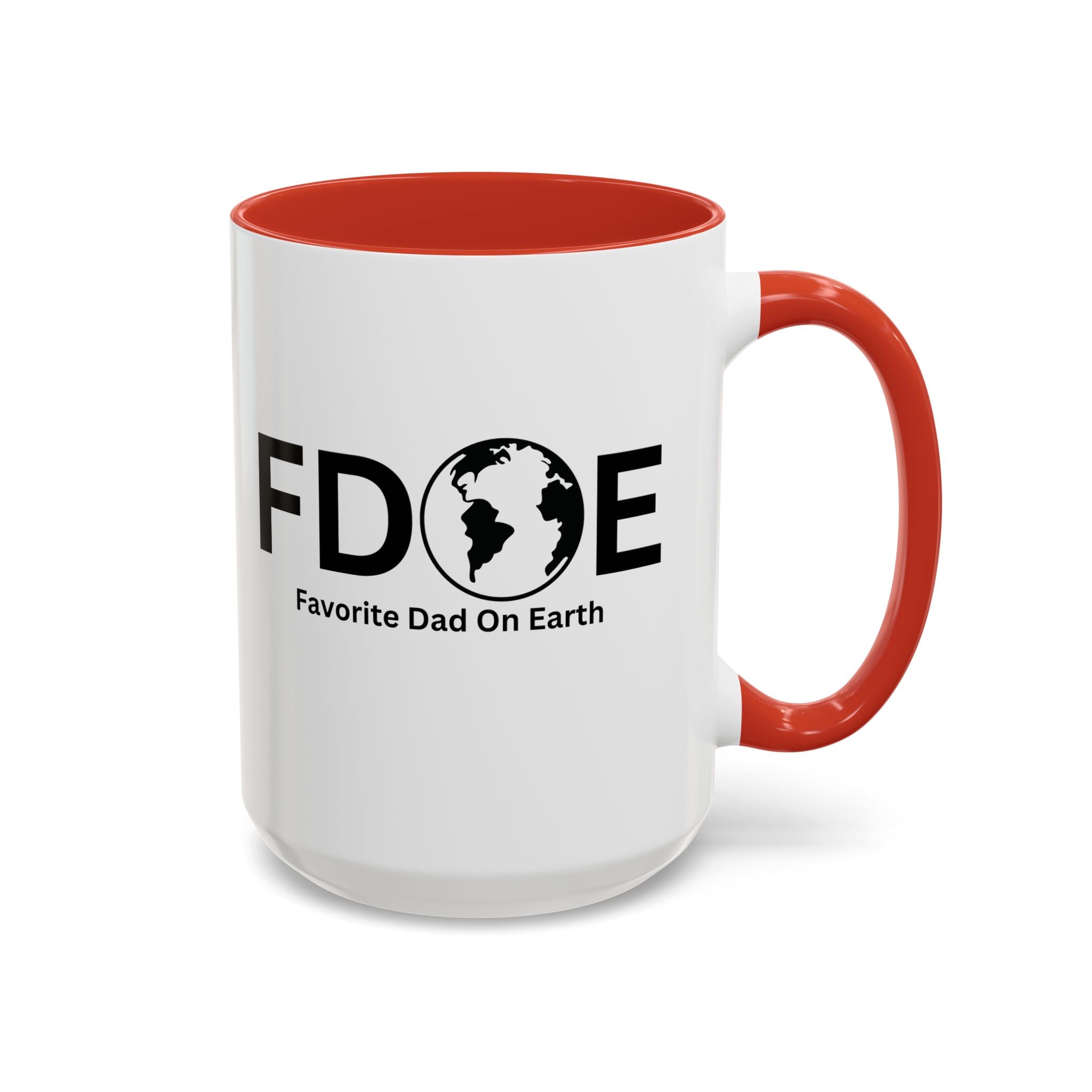 Favorite Dad On Earth (FDOE) Accent Coffee Mug (11oz, 15oz)