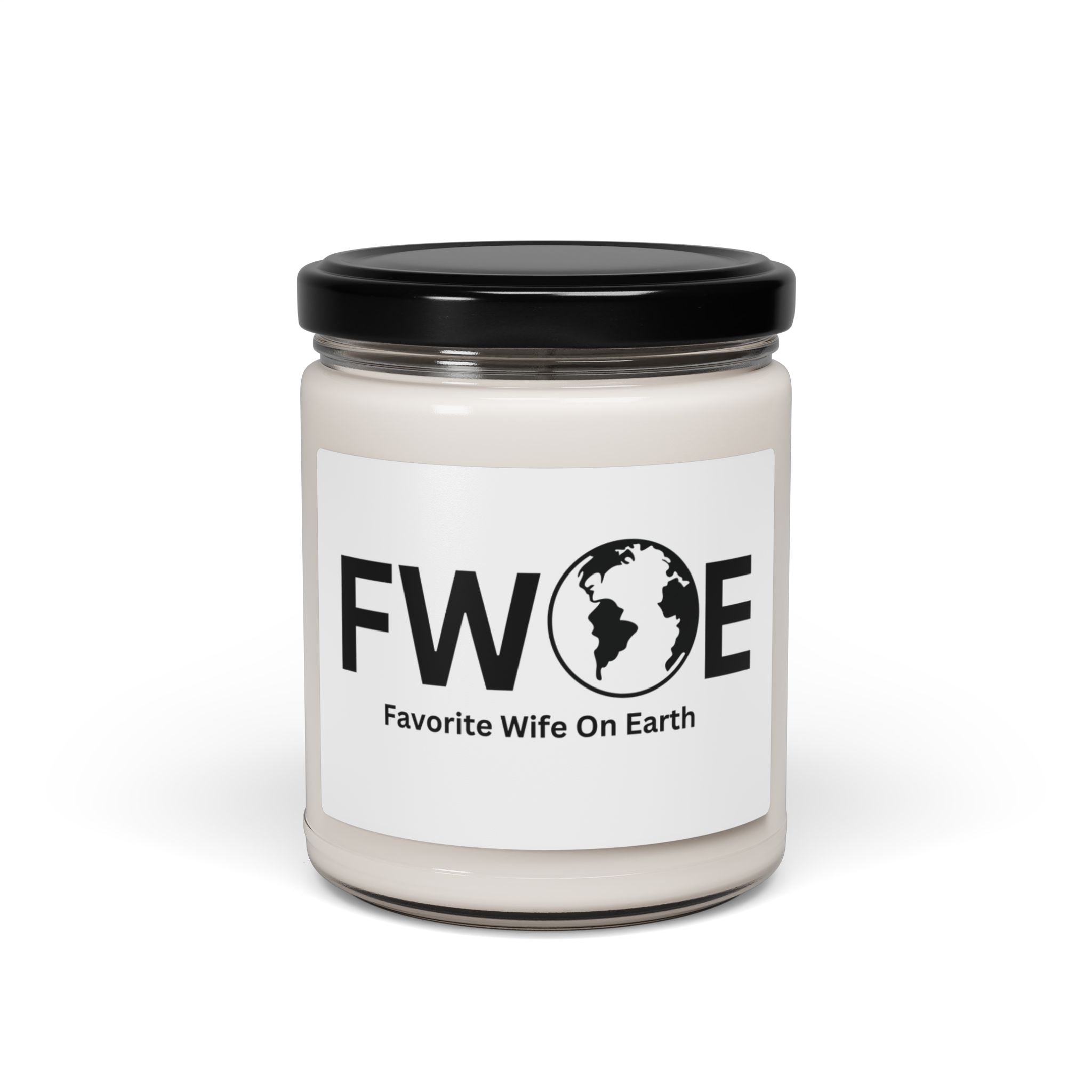Favorite Wife On Earth (FWOE) Scented Soy Candle - 9oz Natural Wax Candle with Custom Label