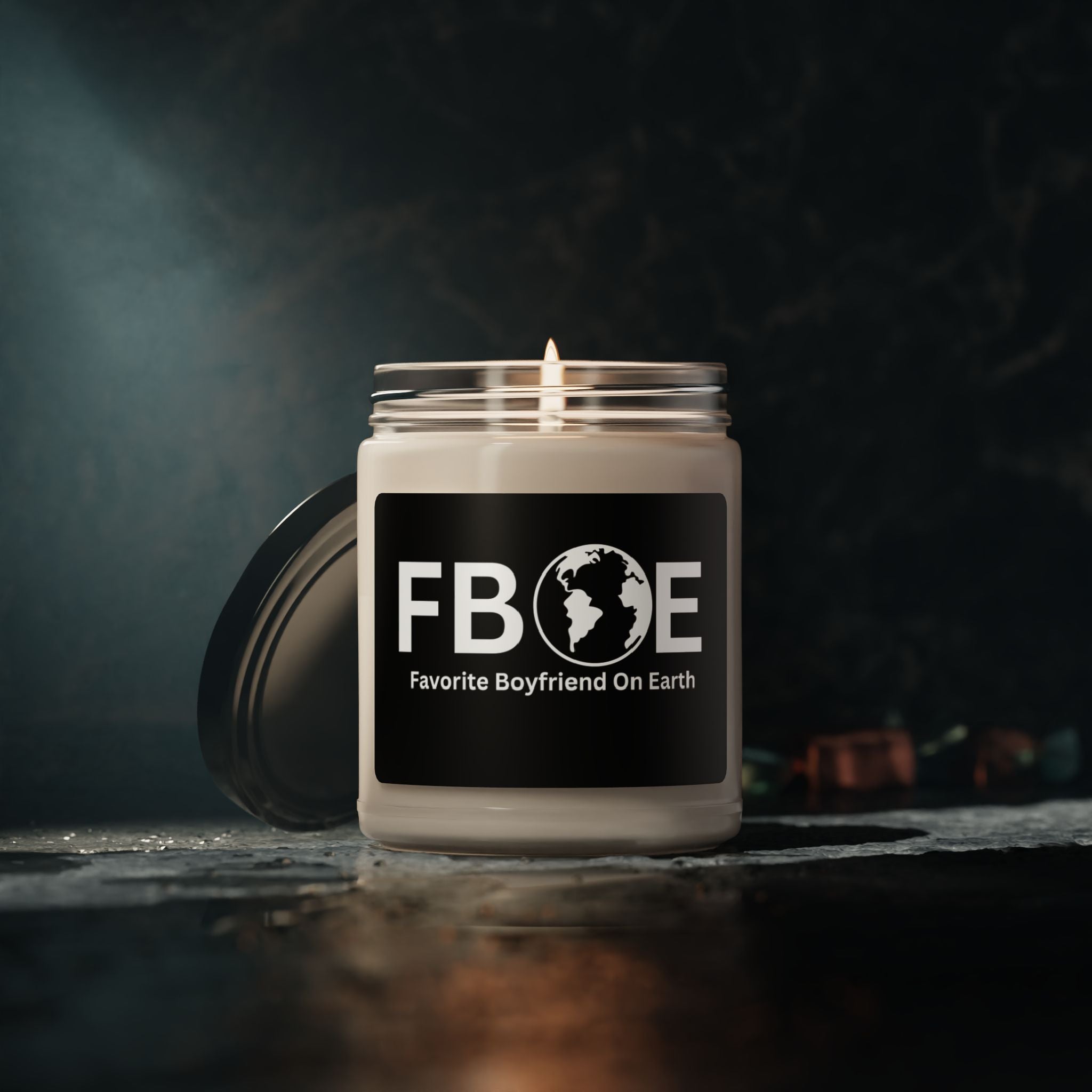 Favorite Boyfriend On Earth (FBOE) Scented Soy Candle - 9oz Natural Wax Candle with Custom Label
