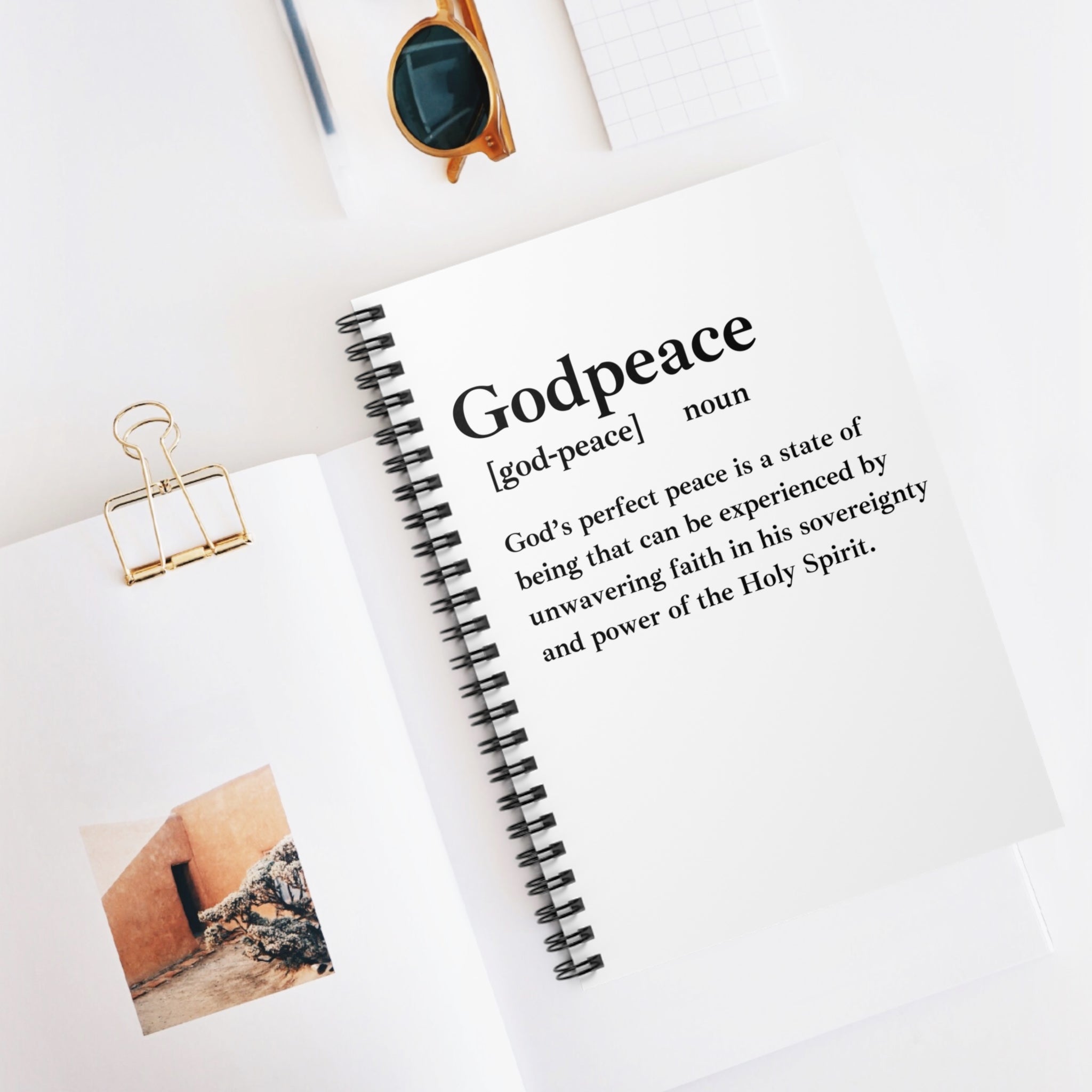 Godpeace Spiral Notebook - 118 Page Ruled Line Notebook for Everyday Use