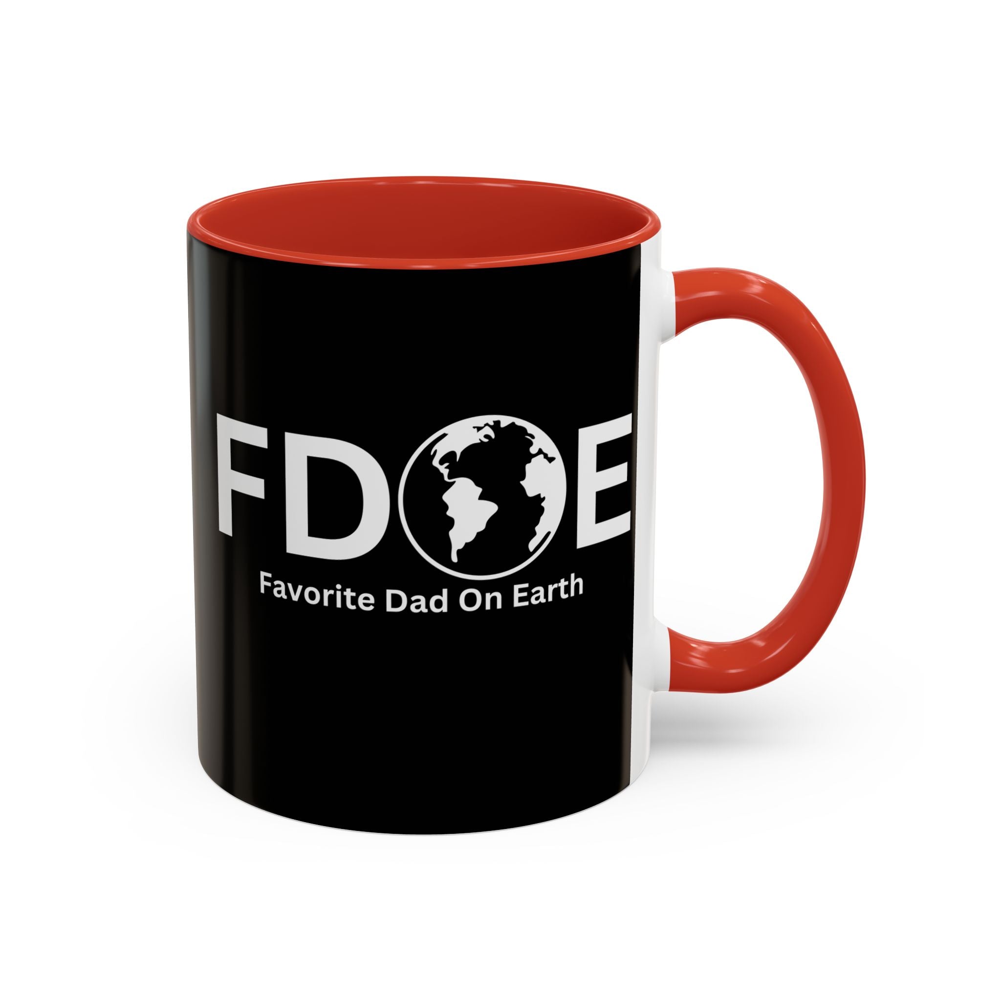 Favorite Dad On Earth (FDOE) Accent Coffee Mug (11oz, 15oz)