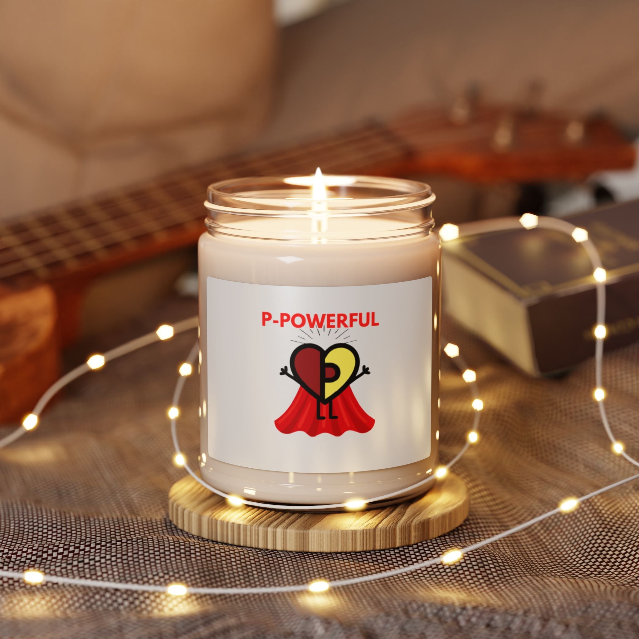 PJ Powerful Passionoy Mascot Scented Soy Candle - 9oz Natural Wax Candle with Custom Label