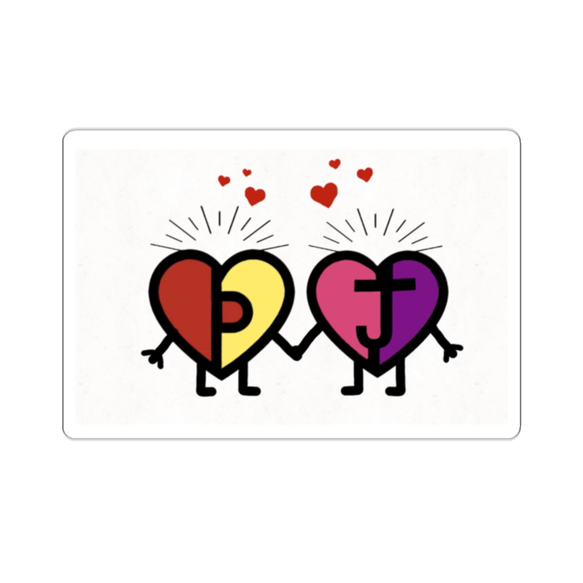 PJ & Joy Passionoy Mascots Kiss-Cut Stickers - Custom Vinyl Stickers for Creative Decor