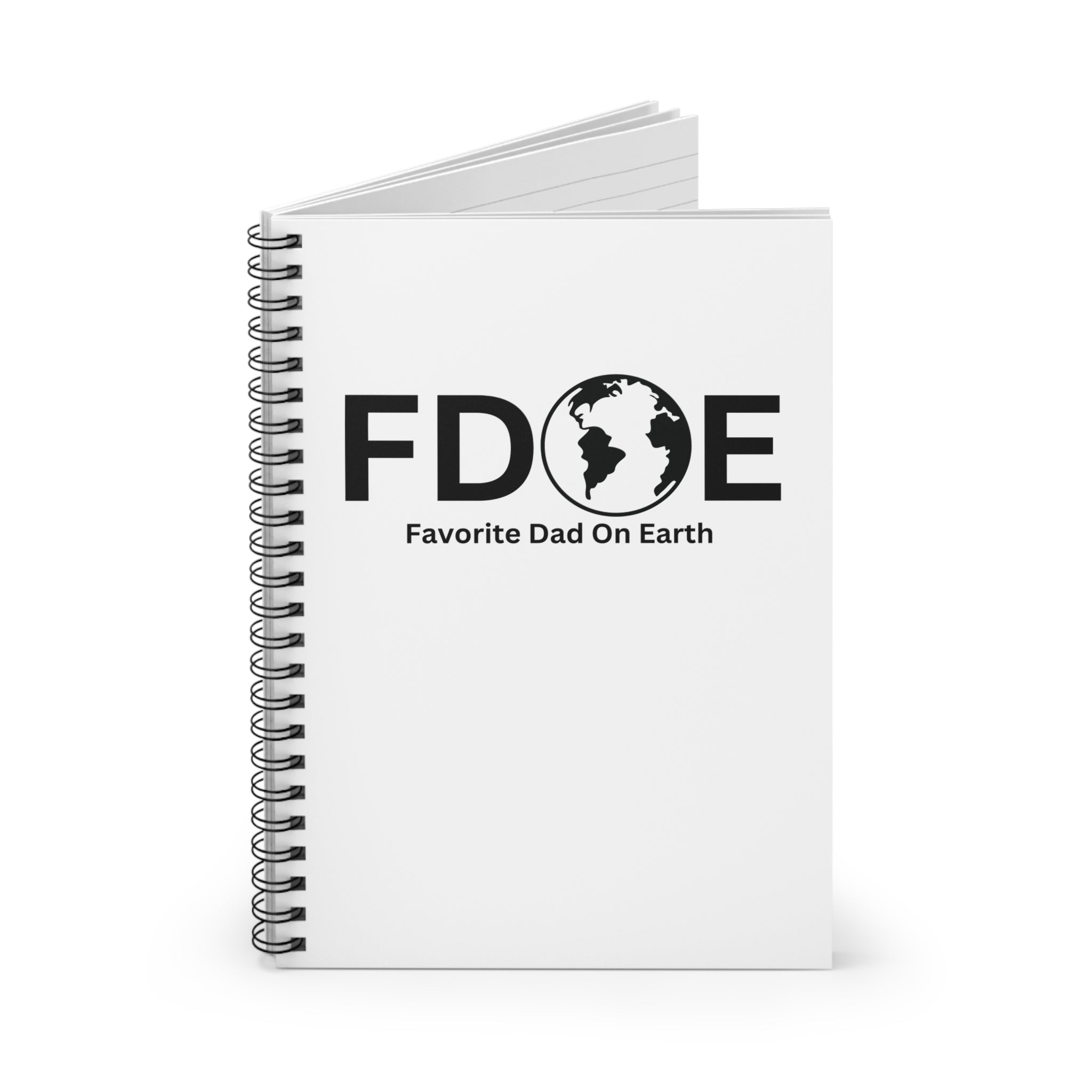 Favorite Dad On Earth (FDOE) Spiral Notebook Spiral Notebook - 118 Page Ruled Line Notebook for Everyday Use