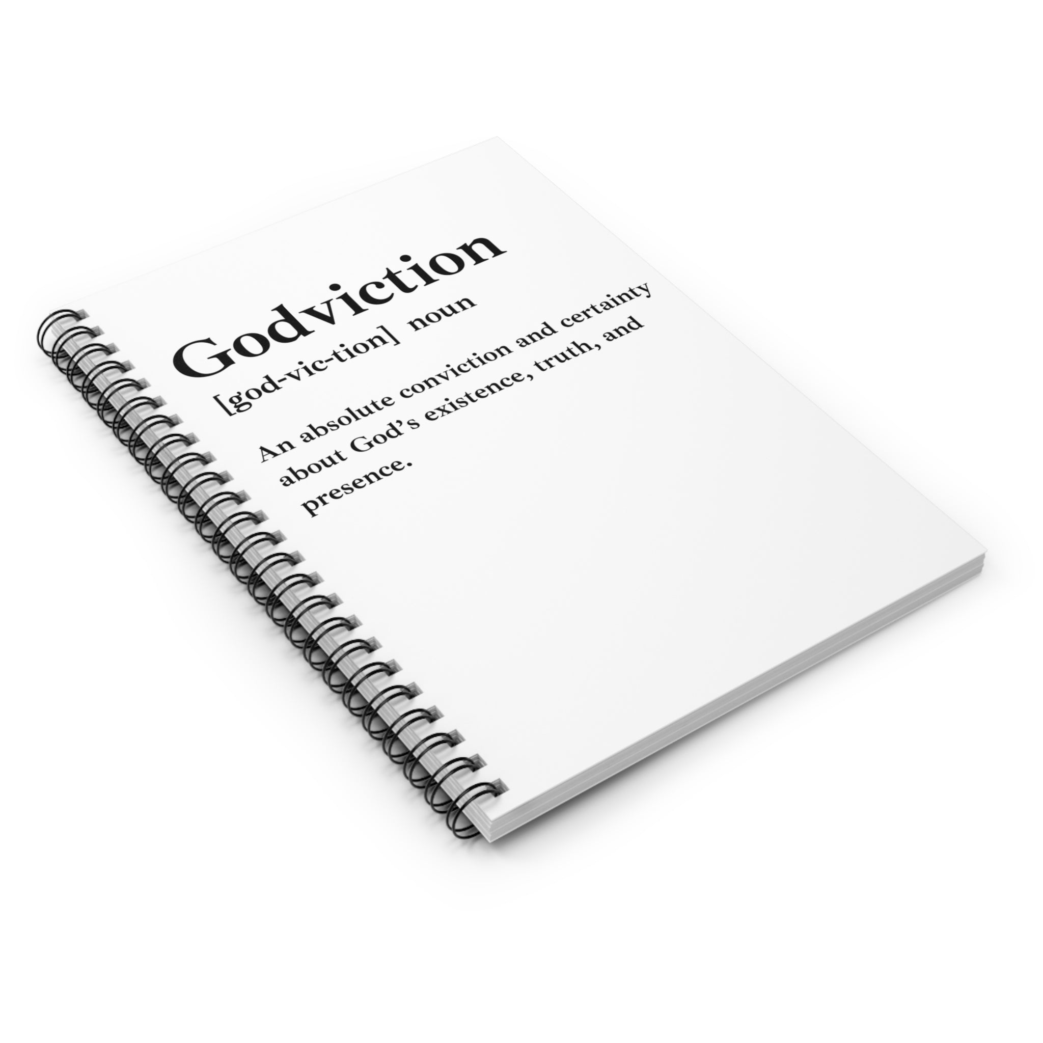 Godviction Spiral Notebook - 118 Page Ruled Line Notebook for Everyday Use