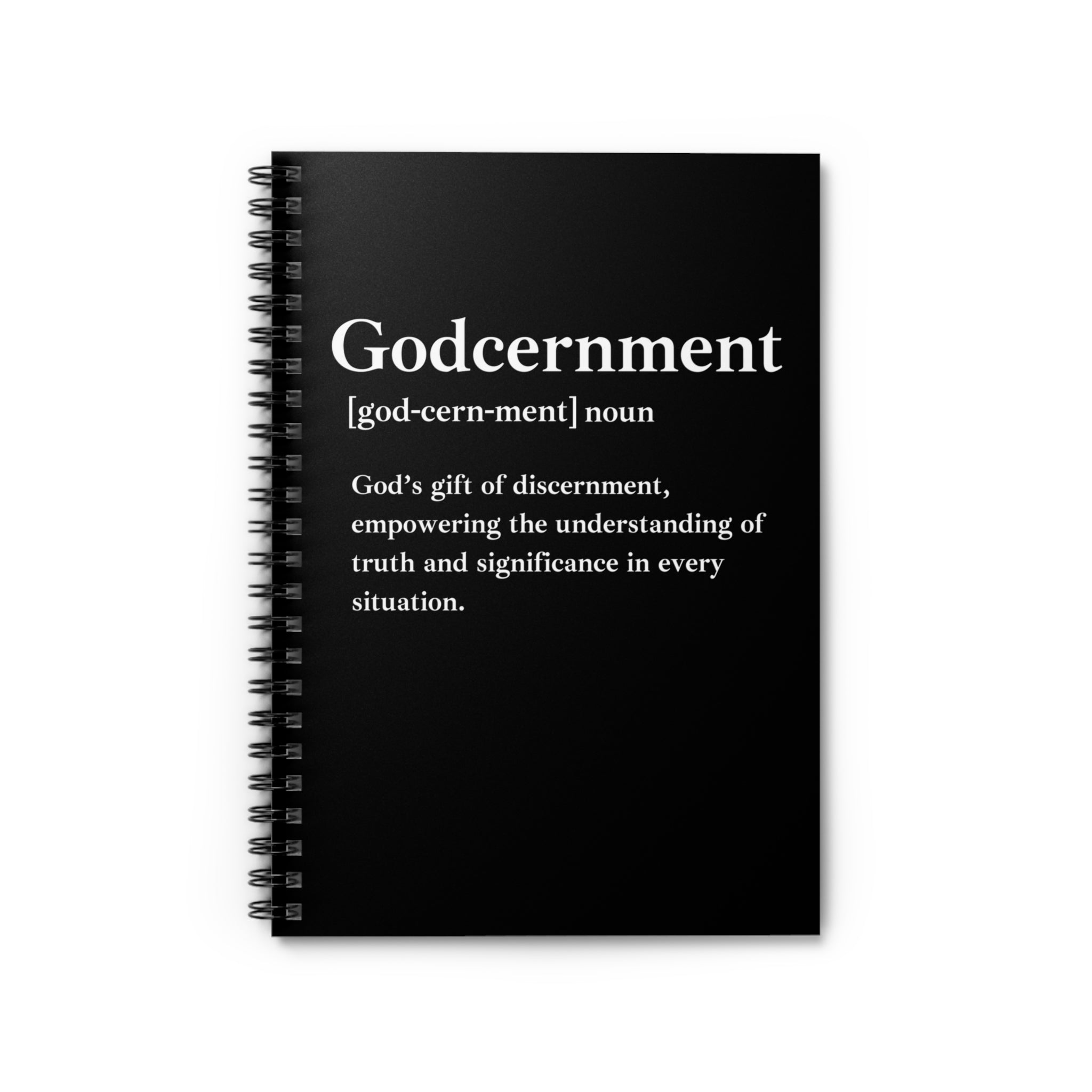 Godcernment Spiral Notebook - 118 Page Ruled Line Notebook for Everyday Use