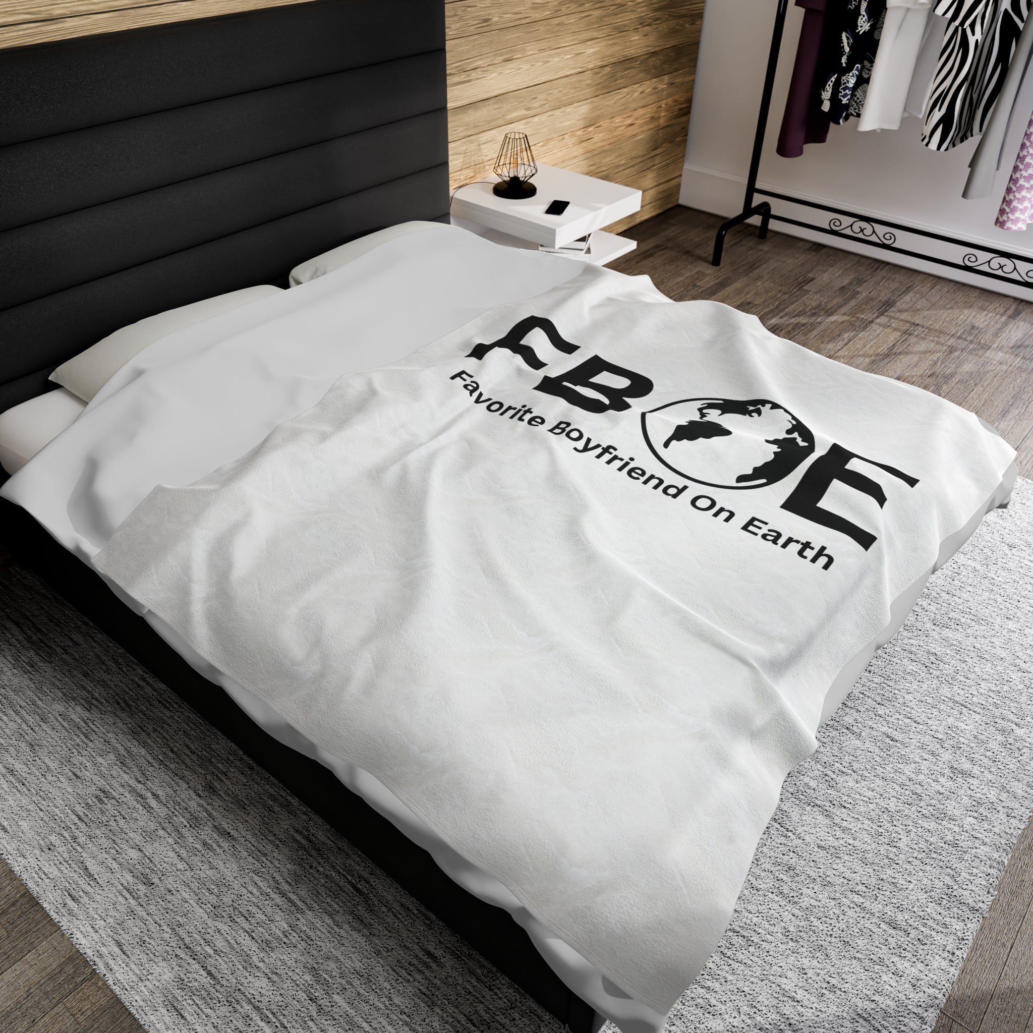 Favorite Boyfriend on Earth Velveteen Plush Blanket