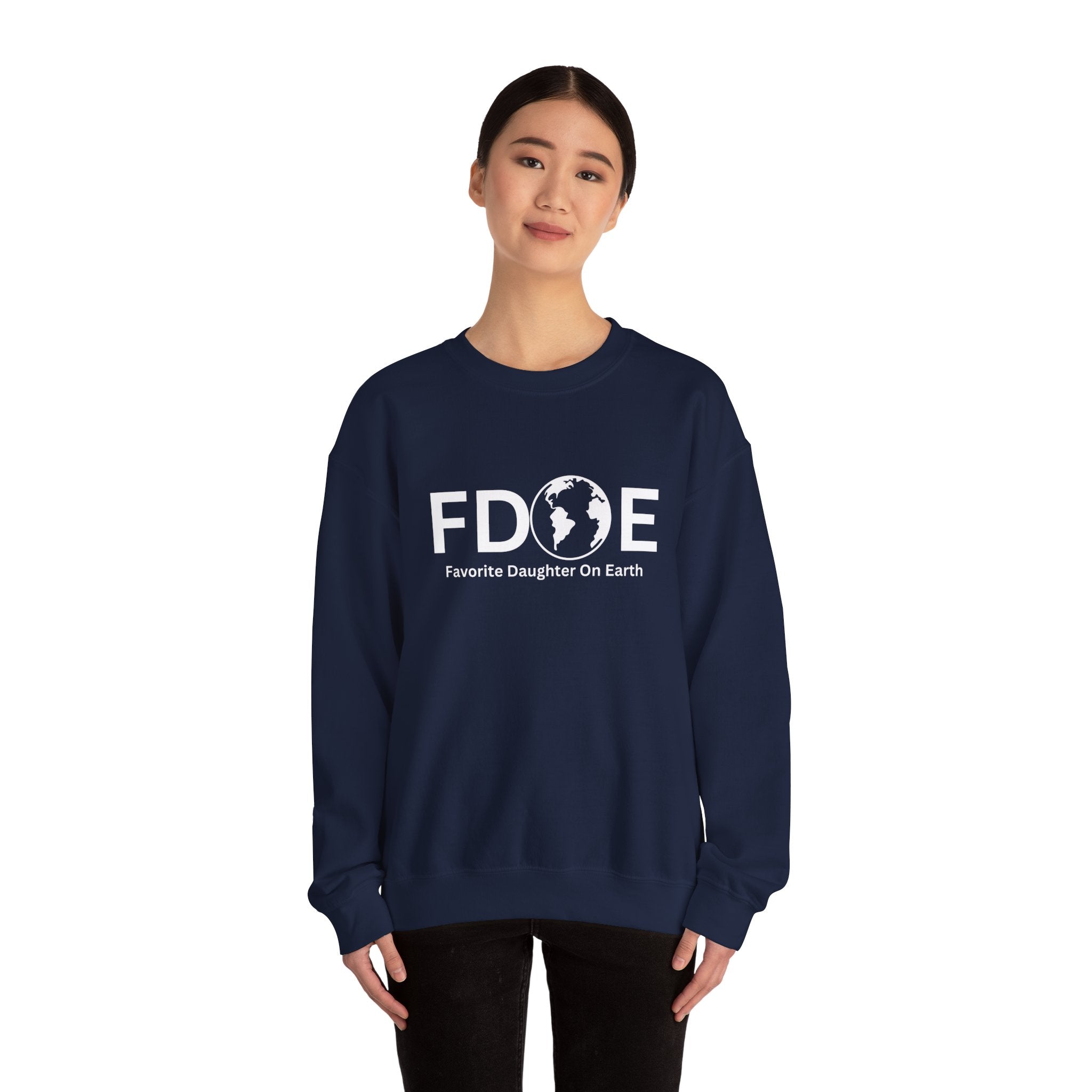 Favorite Daughter on Earth Crewneck Sweatshirt - (FDOE) Logo Sweatshirt for Women