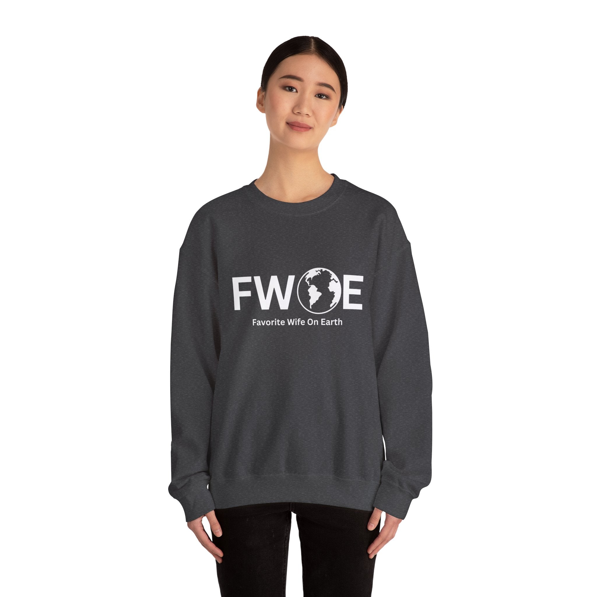 Favorite Wife On Earth (FWOE) Crewneck Sweatshirt - Cozy and Stylish Hoodie for Cold Days