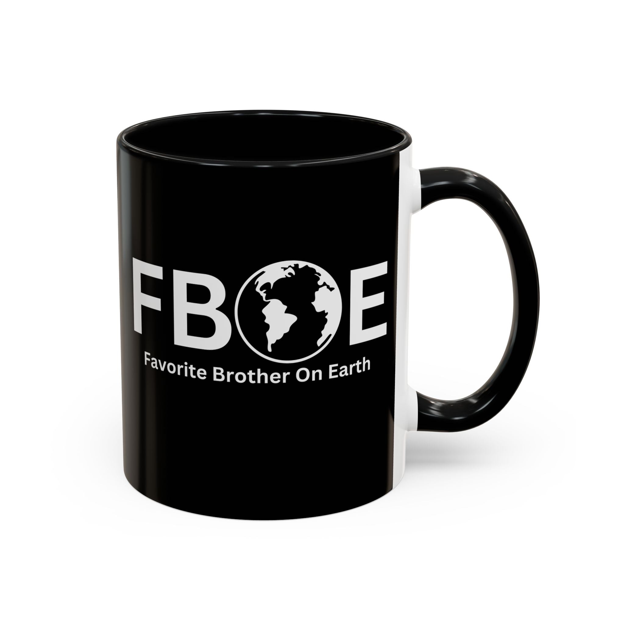 Favorite Brother On Earth (FBOE) Accent Coffee Mug (11oz, 15oz)