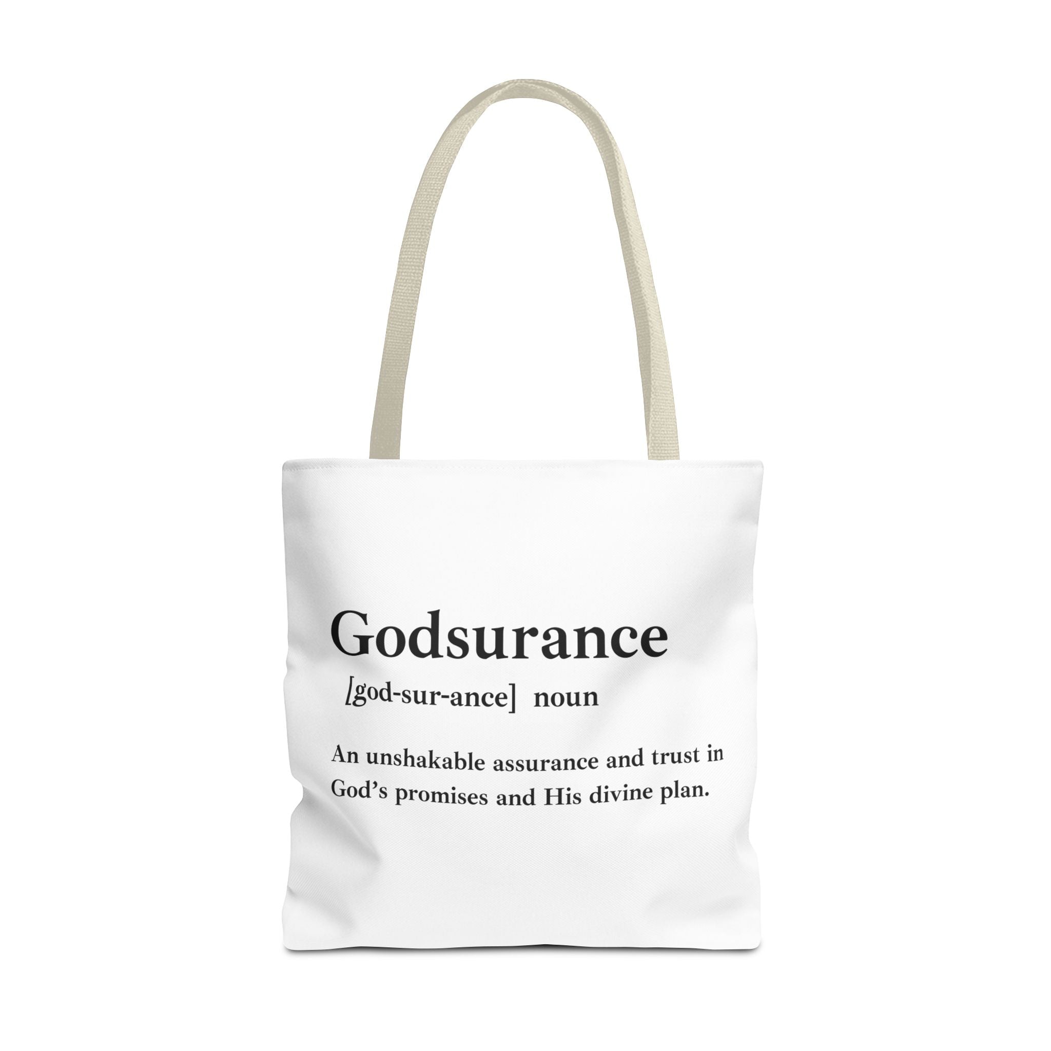 Godsurance Tote Bag - Custom Printed Stylish and Functional Tote