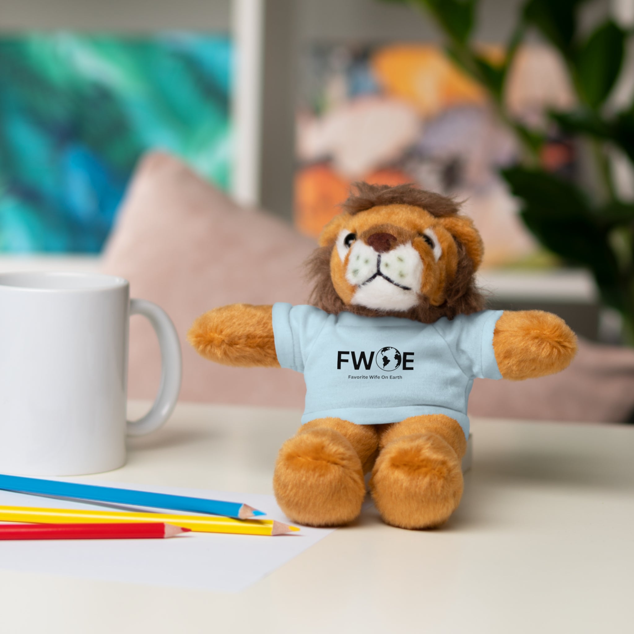 Stuffed Animal Gift – Favorite Wife on Earth (FWOE) – Customizable T-Shirt & Animal