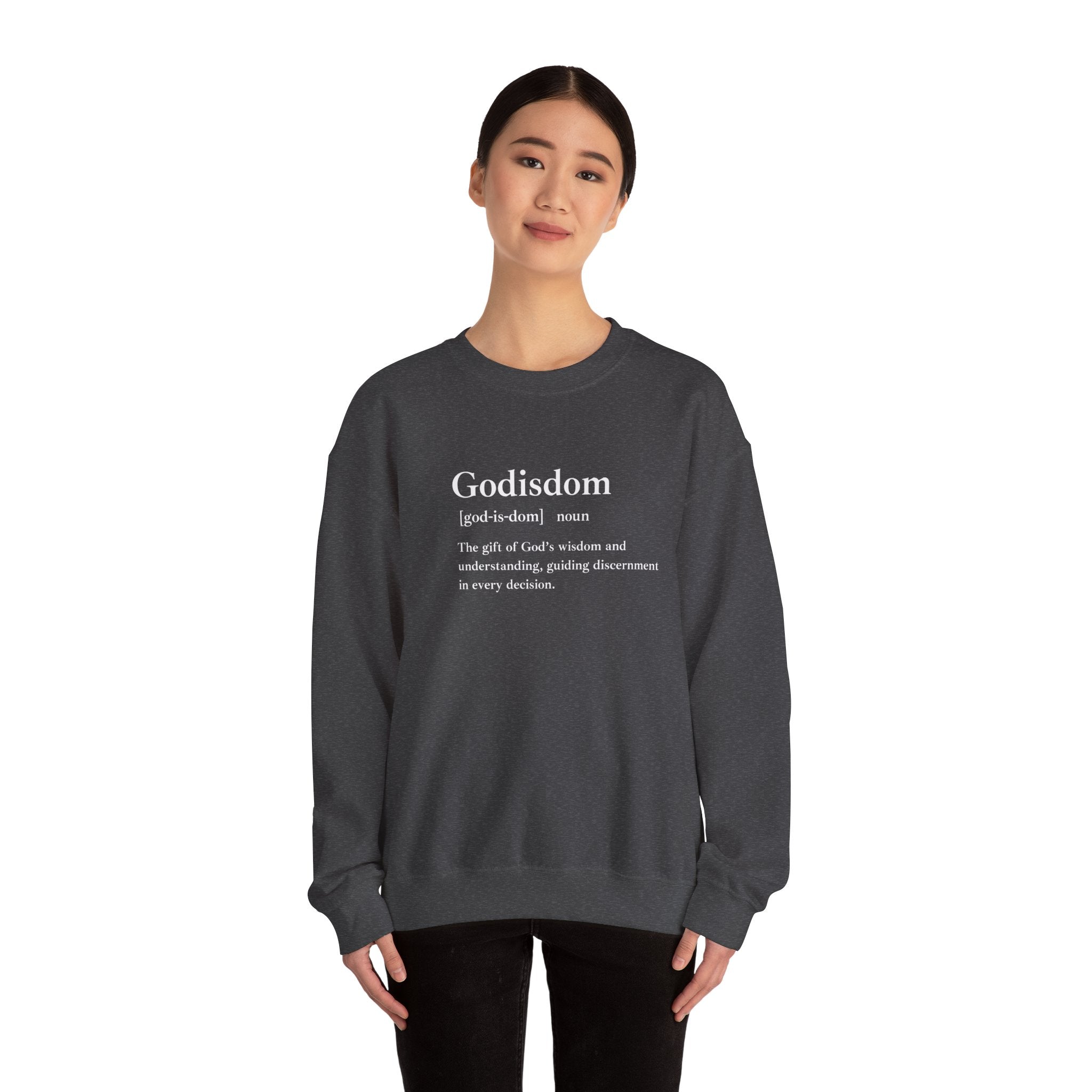 Godisdom Unisex Heavy Blend™ Crewneck Sweatshirt – Faith-Inspired Apparel, Durable and Comfortable Sweater