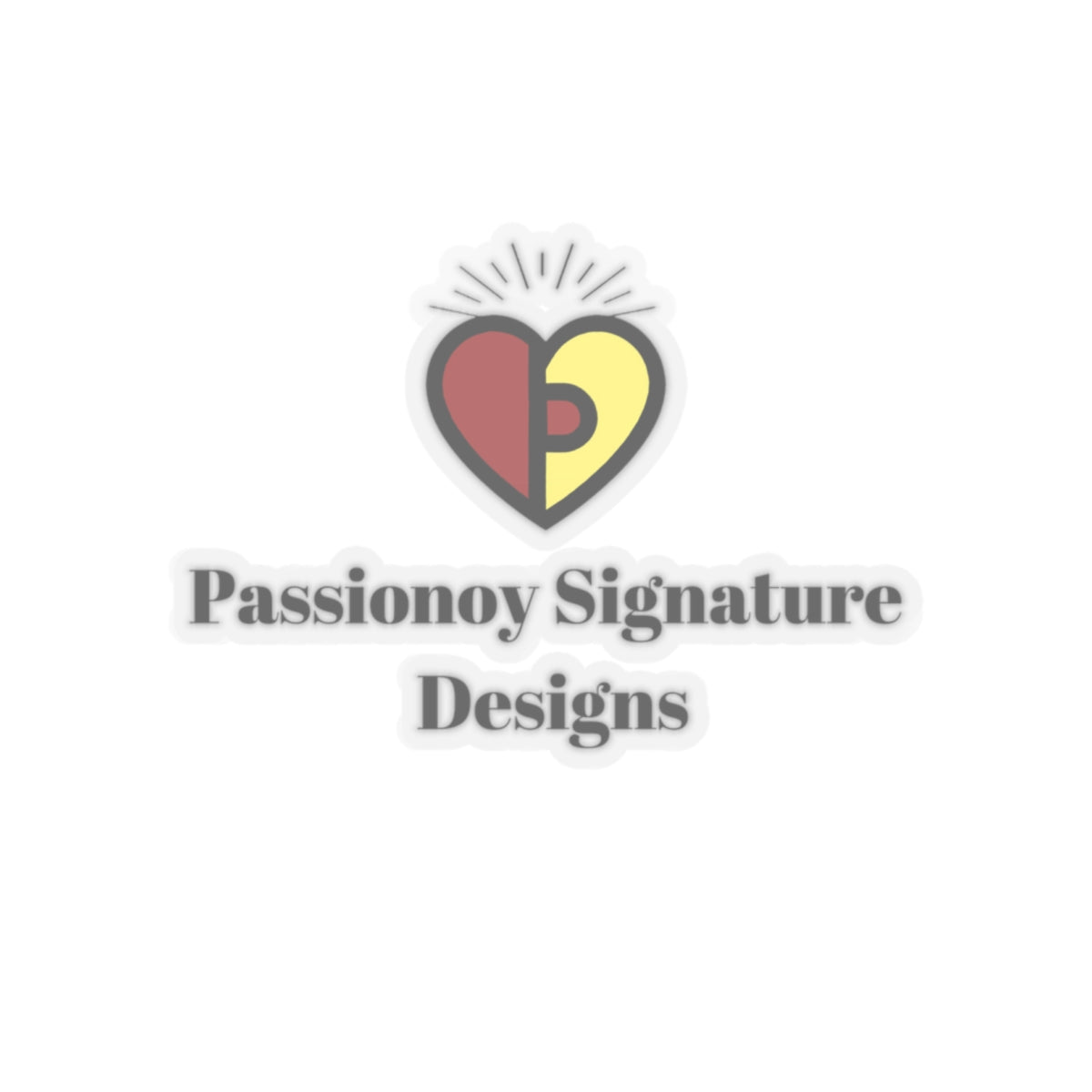 Passionoy Signature Designs Logo Kiss-Cut Stickers - Custom Vinyl Stickers for Creative Decor