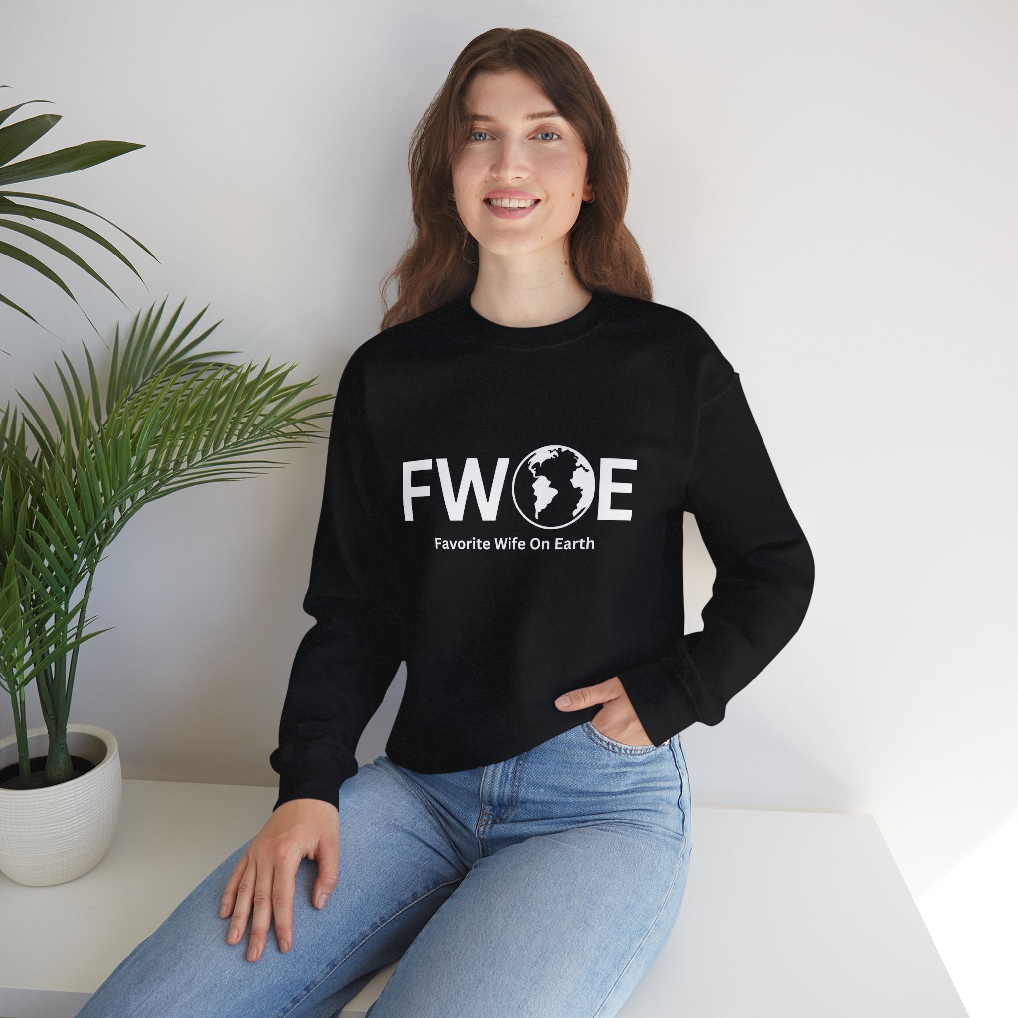 Favorite Wife On Earth (FWOE) Crewneck Sweatshirt - Cozy and Stylish Hoodie for Cold Days