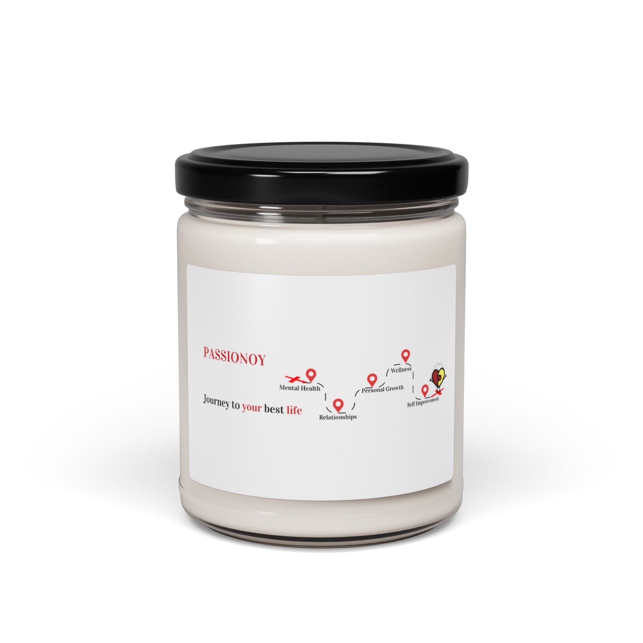 Passionoy Journey Banner Scented Soy Candle - 9oz Natural Wax Candle with Custom Label