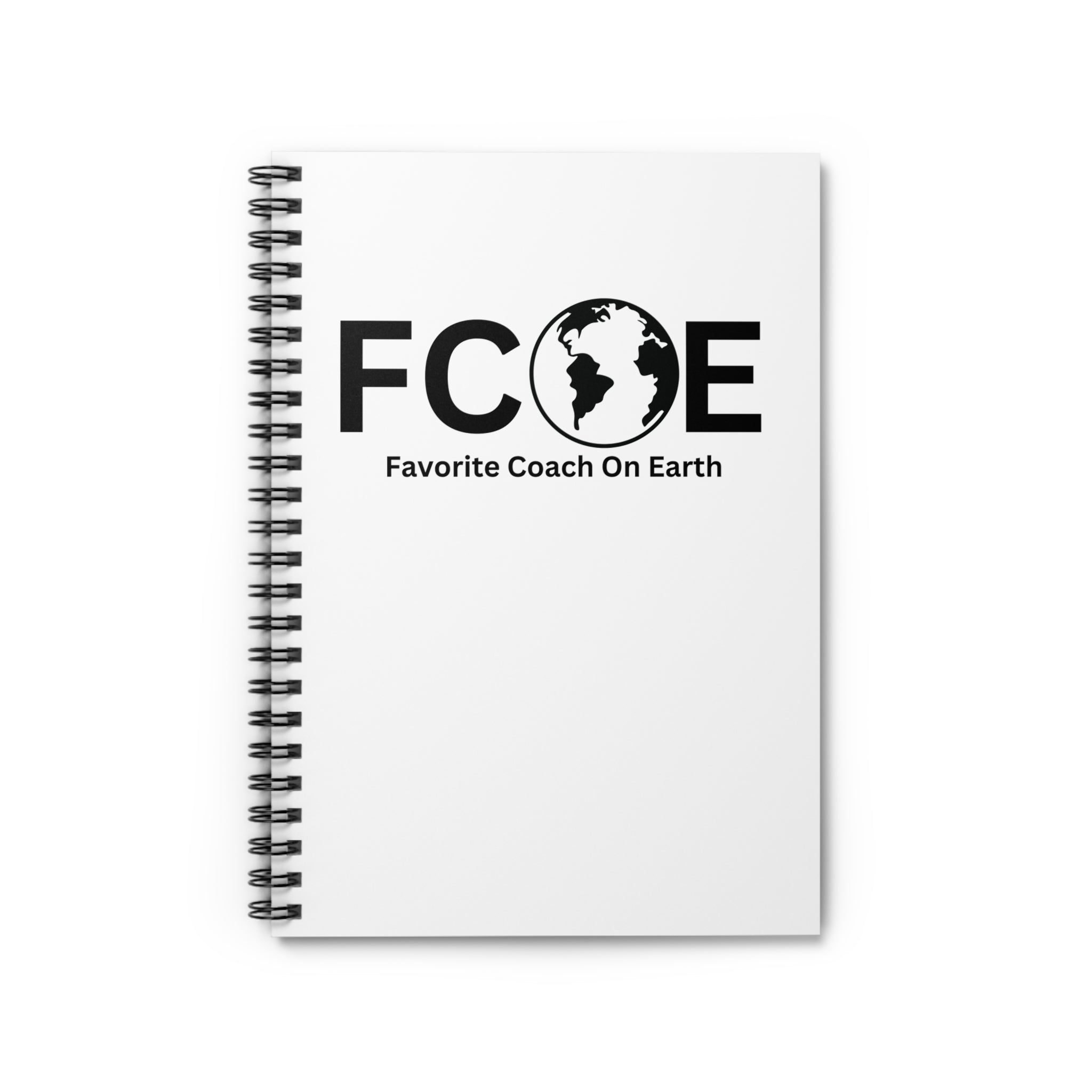 Favorite Coach On Earth (FCOE) Spiral Notebook - 118 Page Ruled Line Notebook for Everyday Use